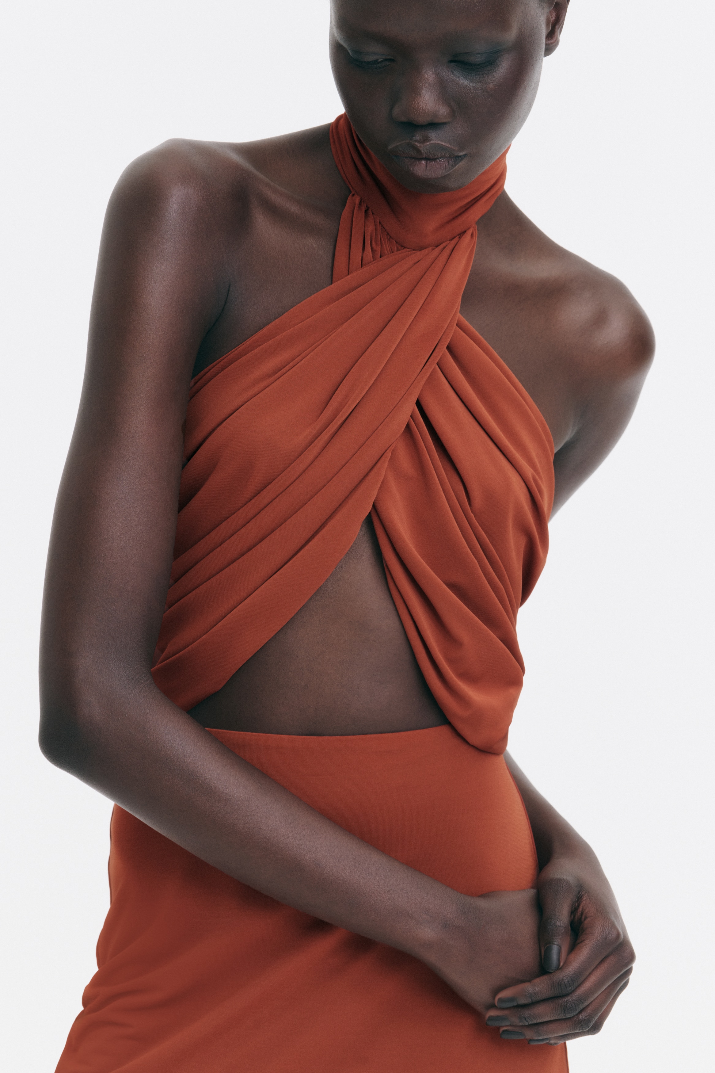 strapless open back dress Chiffon Maxi Dress Marigolds, Orange 4 Years main image 0