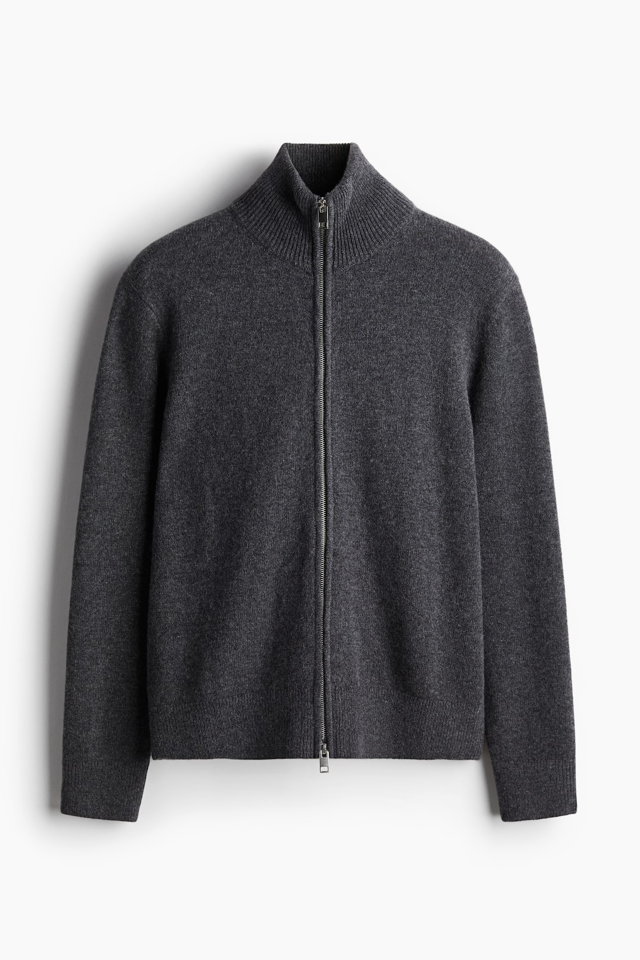 Regular Fit Wool zip-through cardigan Dark grey Men H&M IN