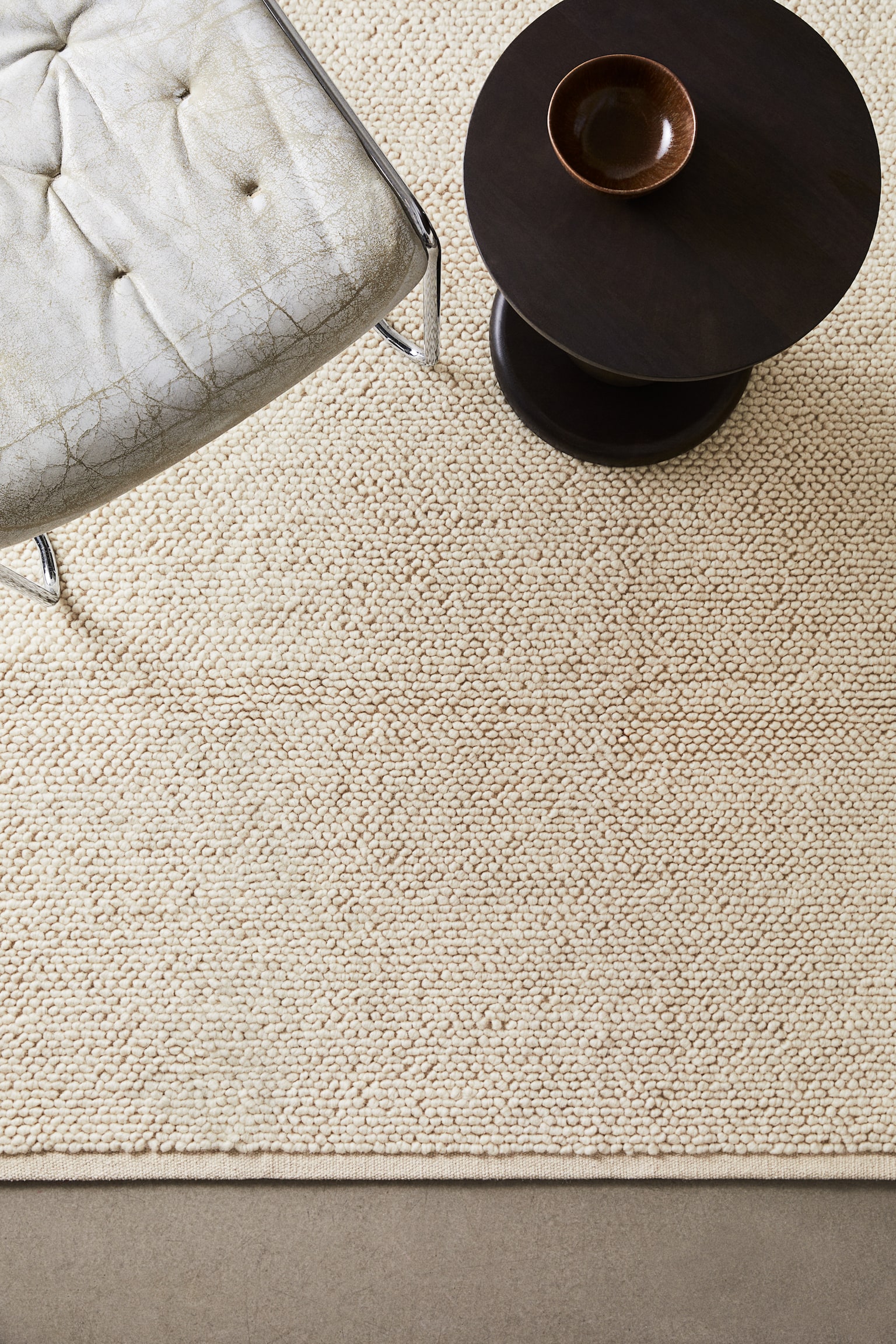 Textured-weave wool-blend rug - Beige - 1