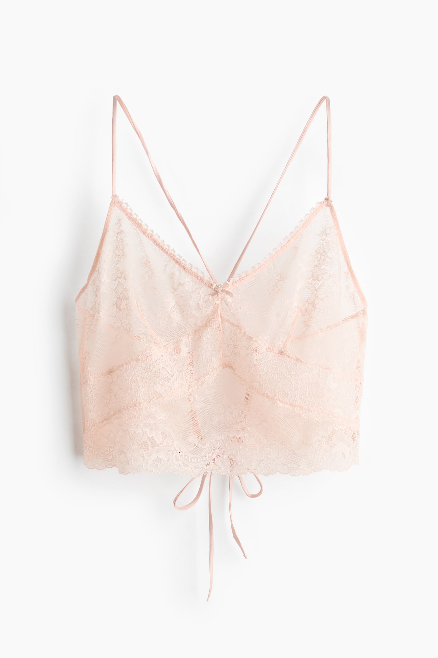 Lace strappy top - Light peach pink/Black - 2
