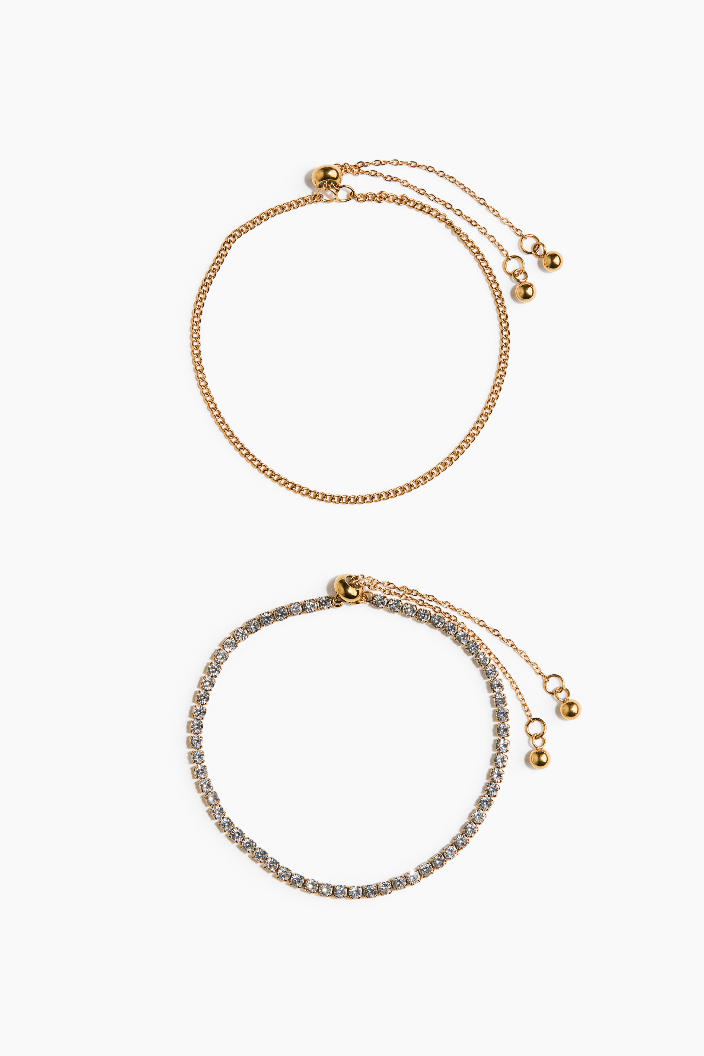 2-pack waterproof bracelets - Gold-coloured/Silver-coloured