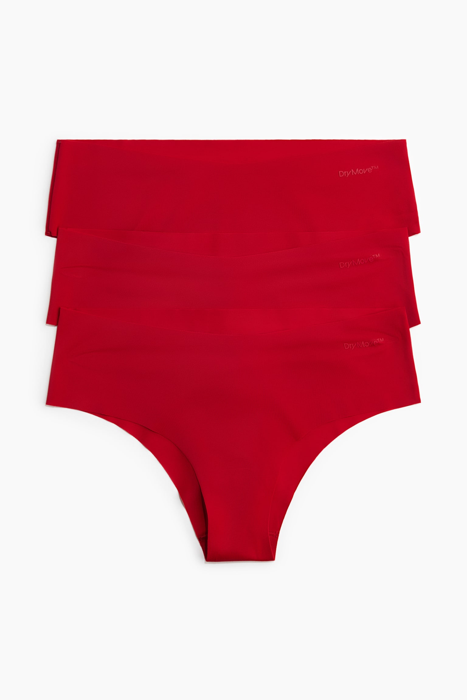 Sportovní kalhotky thong DryMove™ 3 kusy - Bright red/Vínová/tmavě hnědá/Tmavě fialová/Černá/Světle růžová/Černá