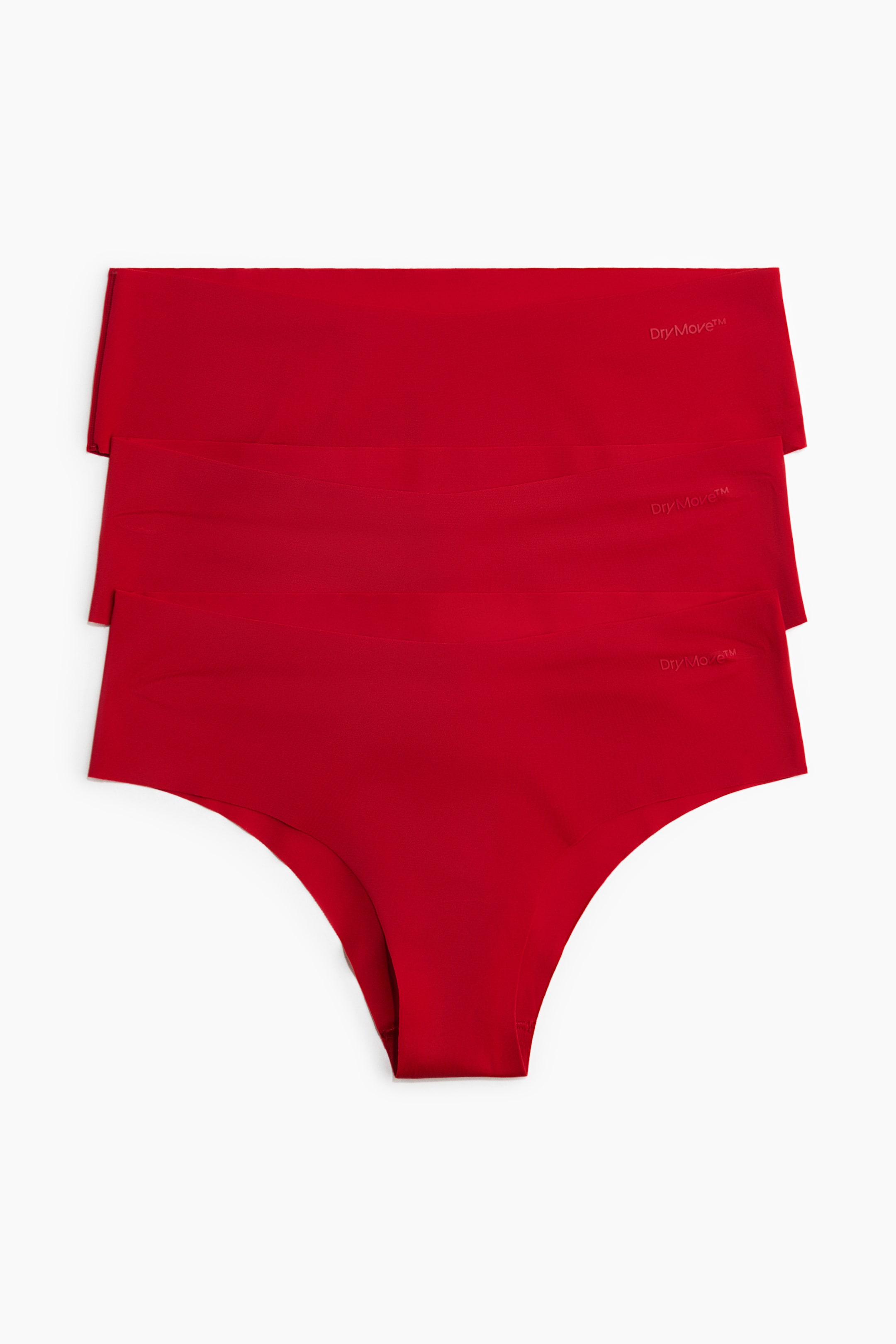Zobrazit větší obrázek: Sportovní kalhotky thong DryMove™ 3 kusy - Bright red - ŽENY | H&M CZ 1