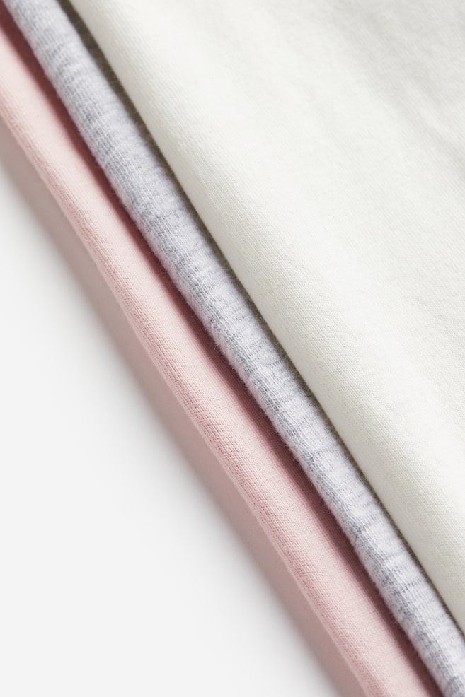 3-pack puff-sleeved tops - Light grey marl/Light pink/Mauve/Light blue/White/Powder beige/Light beige - 2
