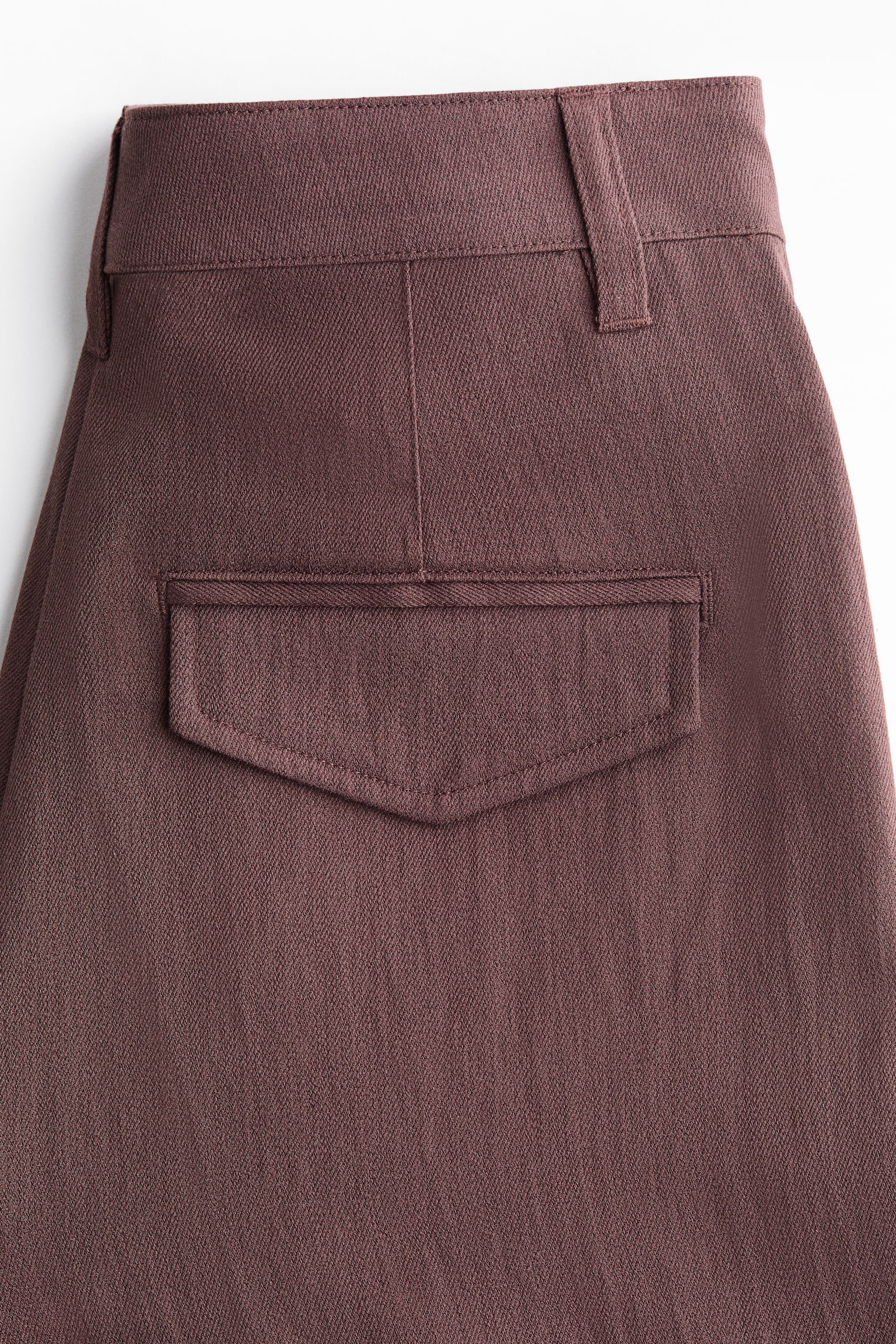 Linen-blend tailored trousers - Dark dusty pink/Dark olive green - 3
