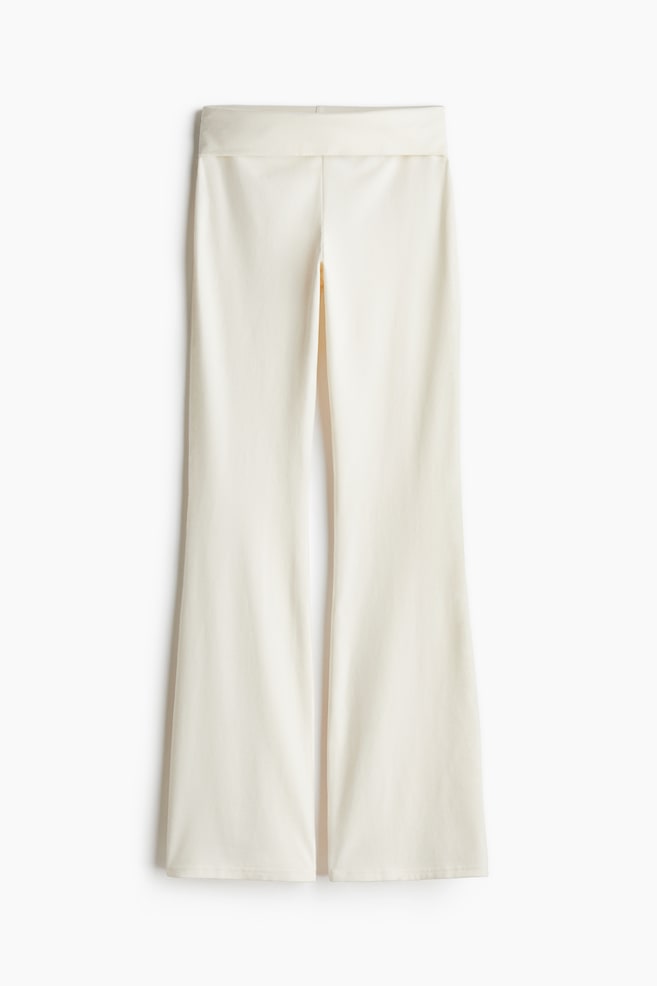 Flared Leggings - White/Black/matte/Light gray melange - 1
