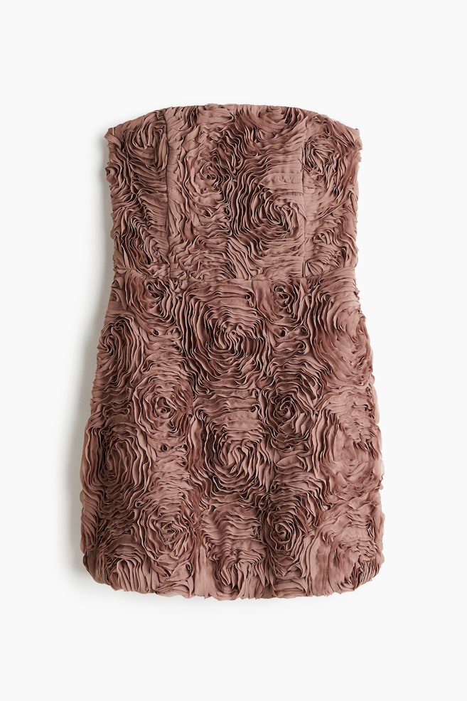 Mini-Bandeau-Kleid mit Applikationen - Mattrosa - 1