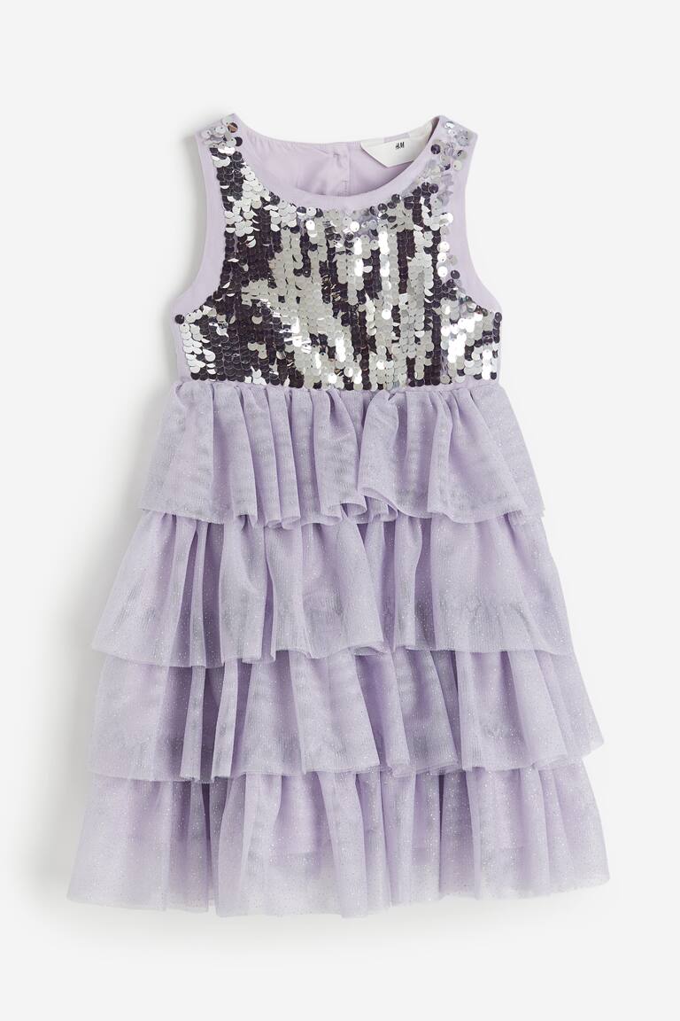h&m sequin tulle dress Light purple Sequined tulle dress for kids