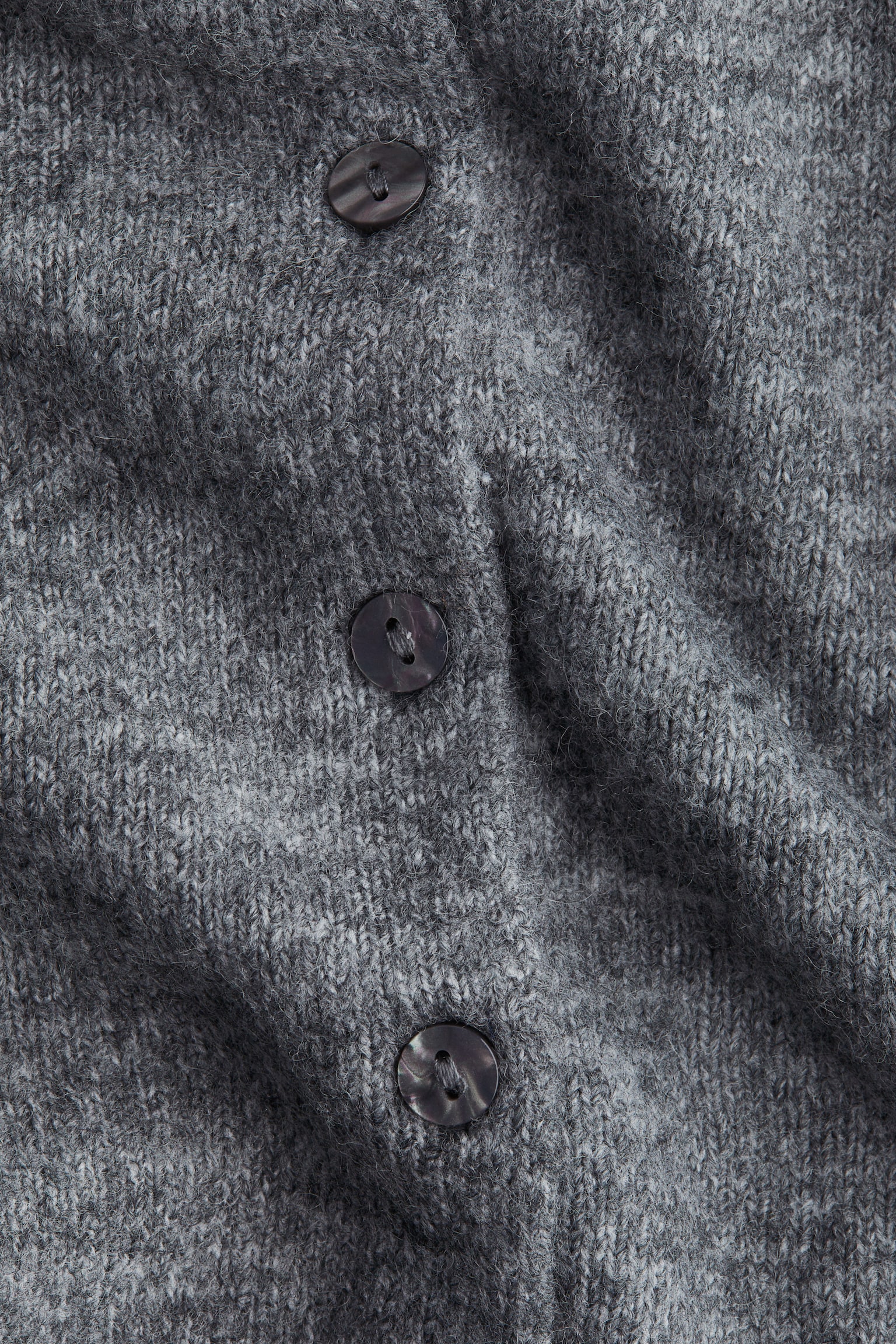 Женский кардиган H&M Fine-Knit, цвет: Серый меланжевый — фото 2