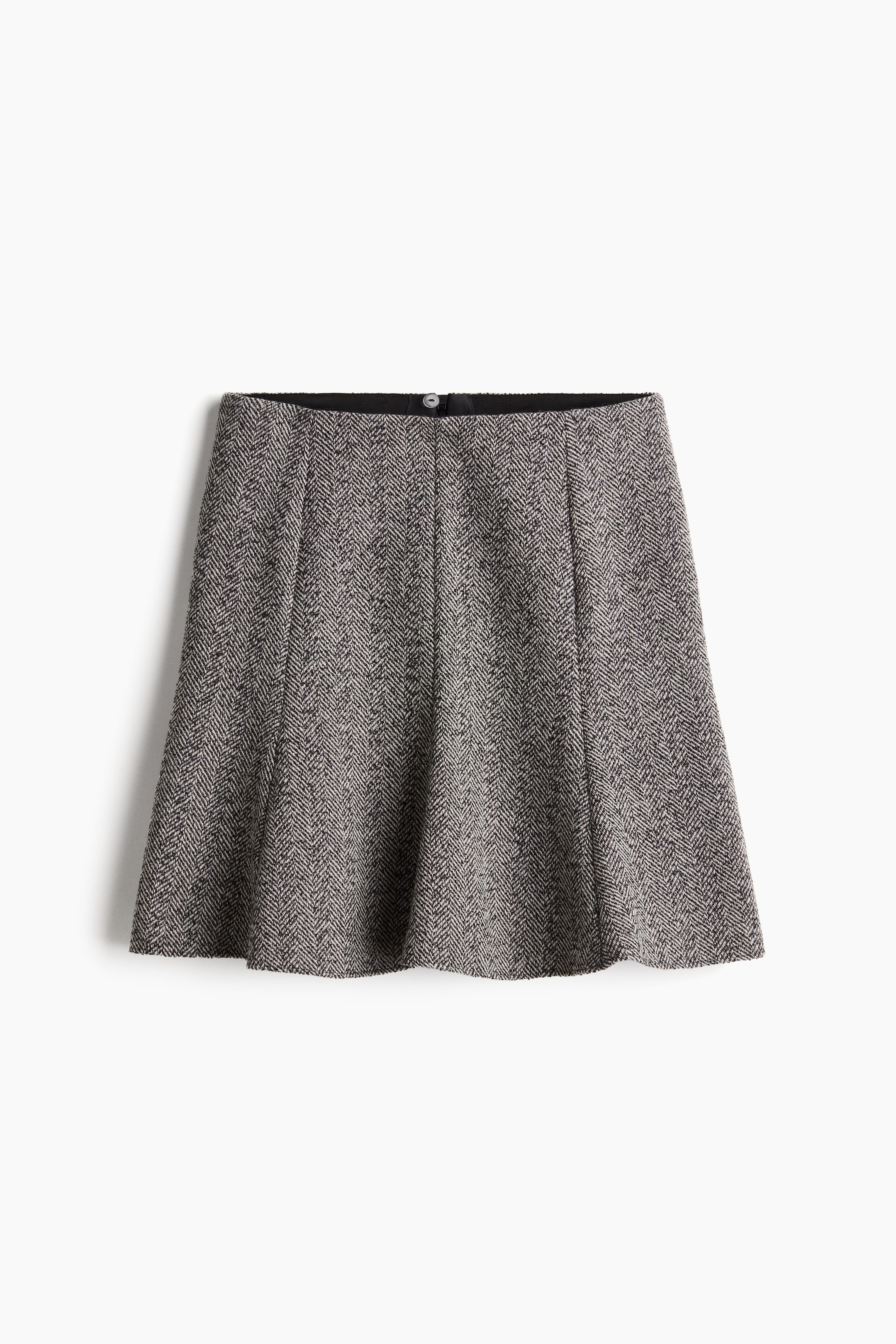 Flared-Hem Skirt - Gray/herringbone-patterned - Ladies | H&M US