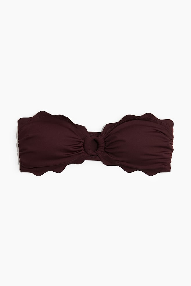 Vyztužená bikinová podprsenka bandeau - Vínová - 1