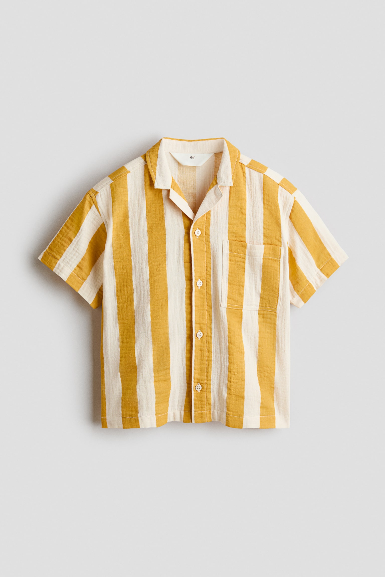 Cotton muslin resort shirt - Yellow/Striped/Light beige/Patterned/Light blue/Striped