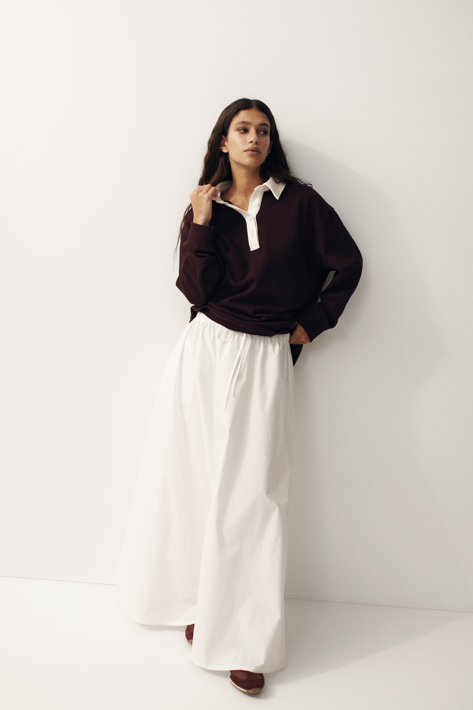 Oversized rugby shirt - Plum purple/Dark green/Striped - 6