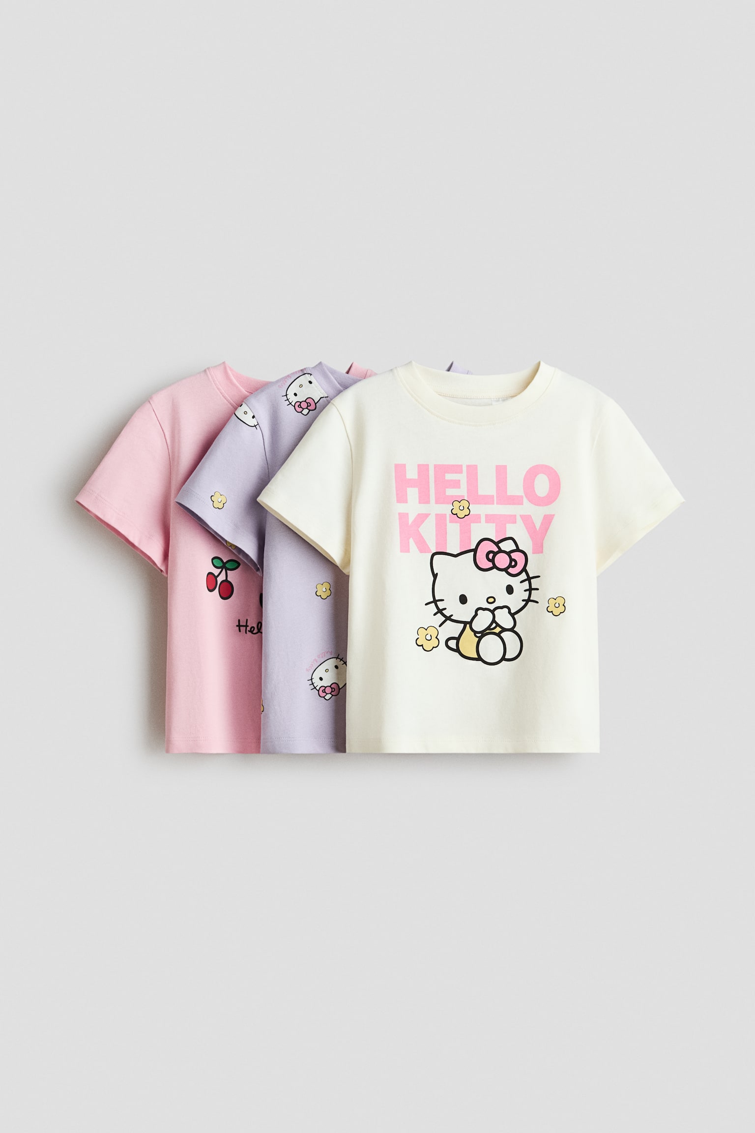 プリントジャージートップス 3枚セット - クリーム／ハローキティ/ライトピンク／ハローキティ/White/Minnie Mouse/ベージュ／リロ&スティッチ/パープル／ミニーマウス