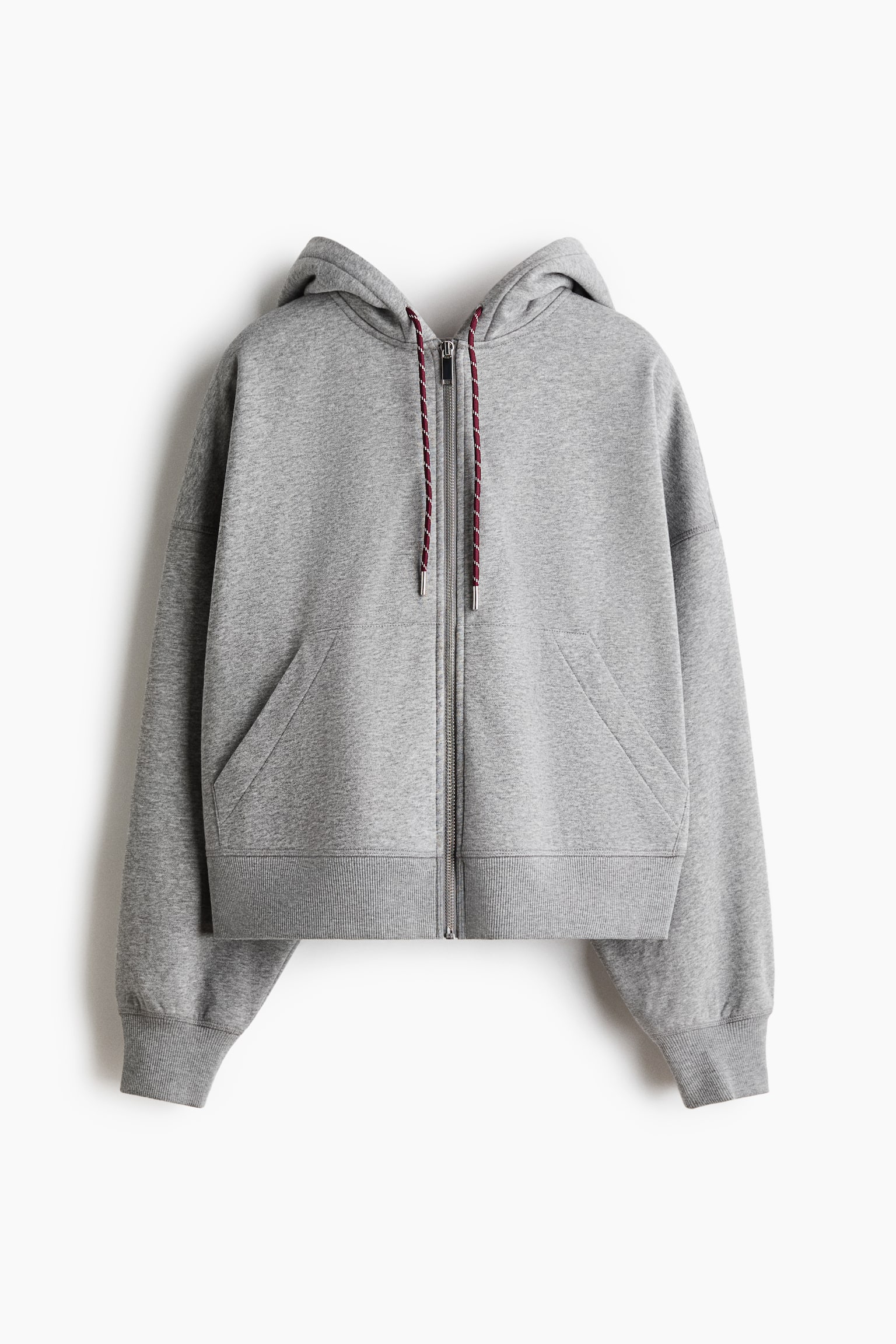 Zip-through hoodie - Grey marl - 2