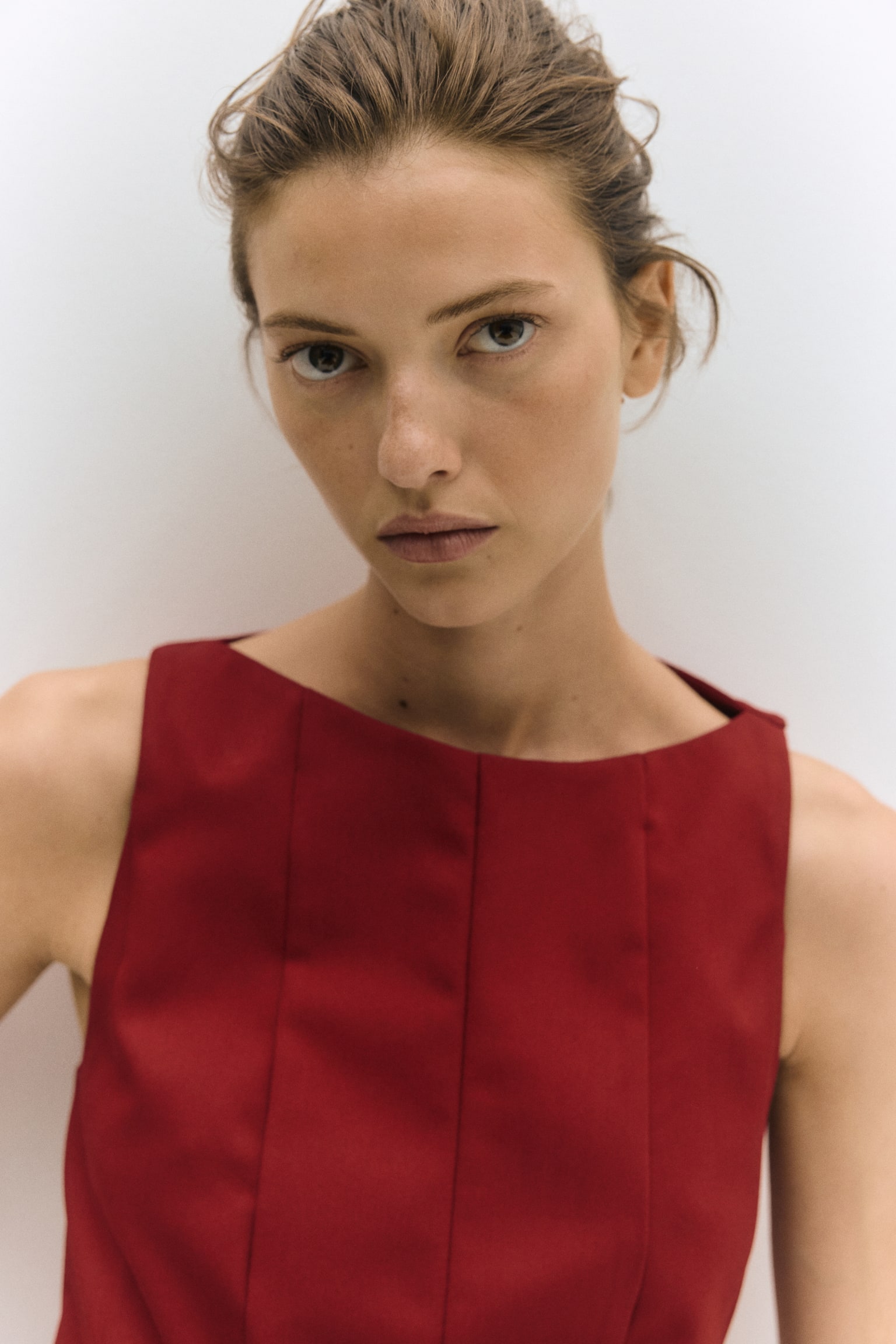 Áo ba lỗ peplum - Màu đỏ đậm - 6