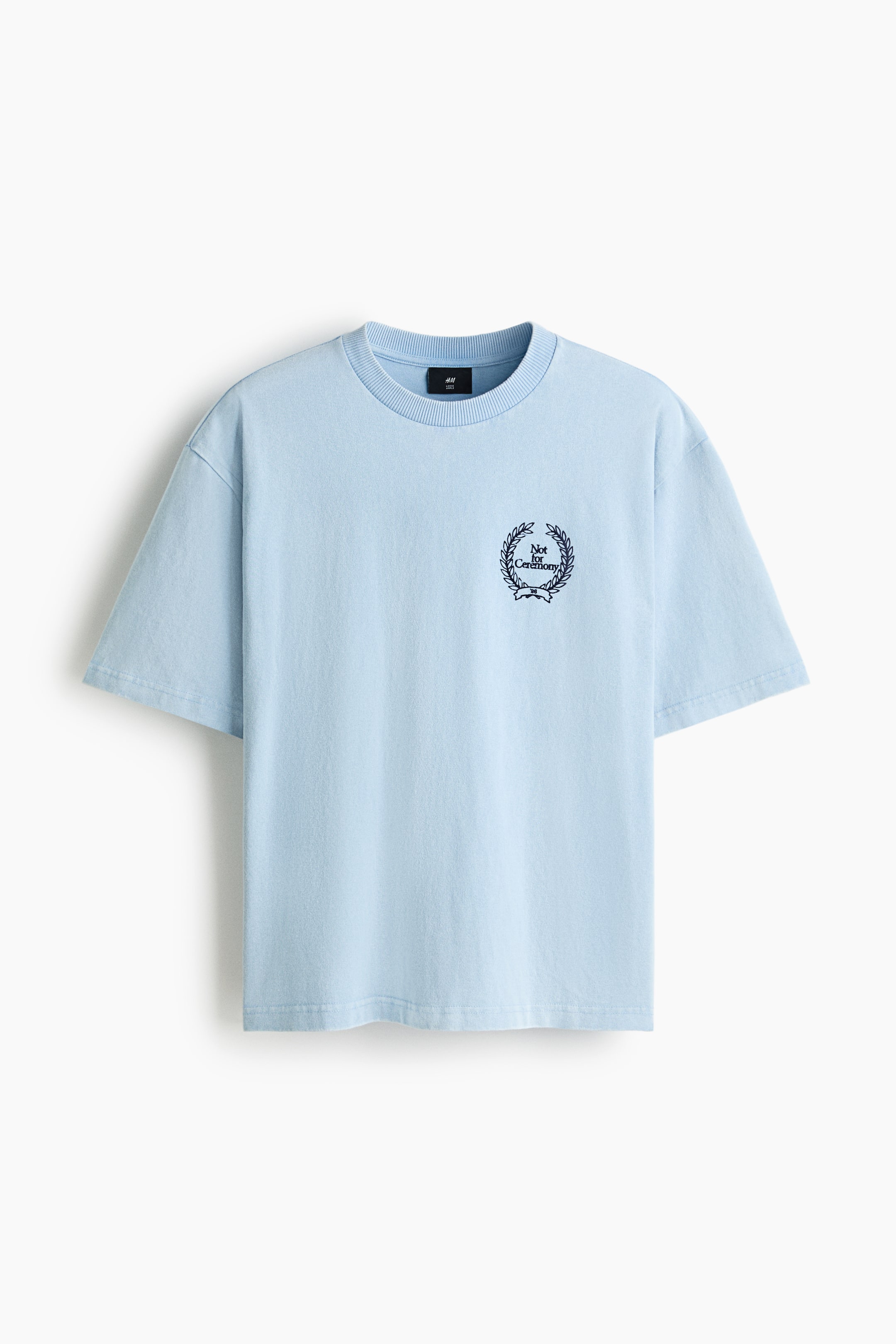 View larger image: Loose-Fit T-Shirt - Light blue/Not for Ceremony - Men | H&M US 5