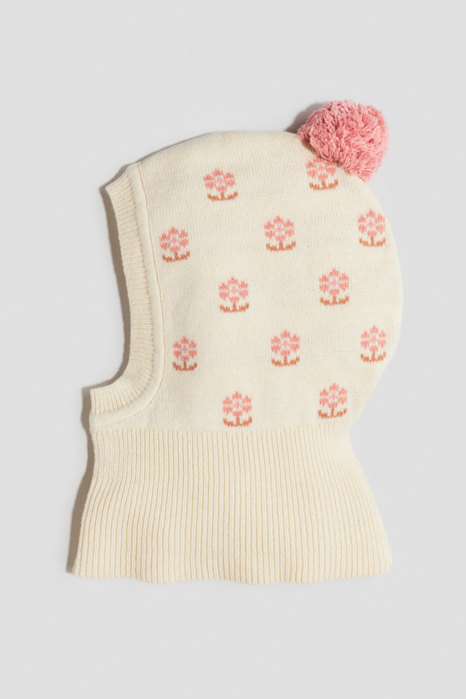 Cagoule en maille fine - Blanc/fleurs