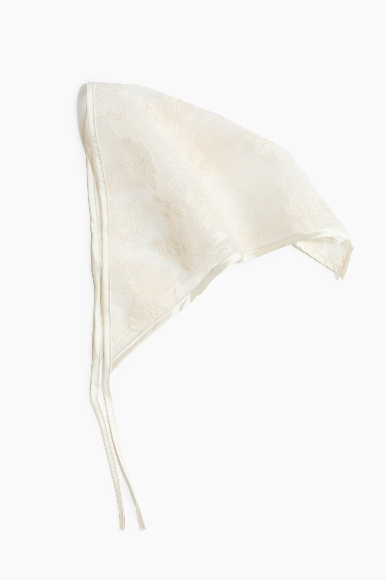 Embroidered Headscarf - Cream