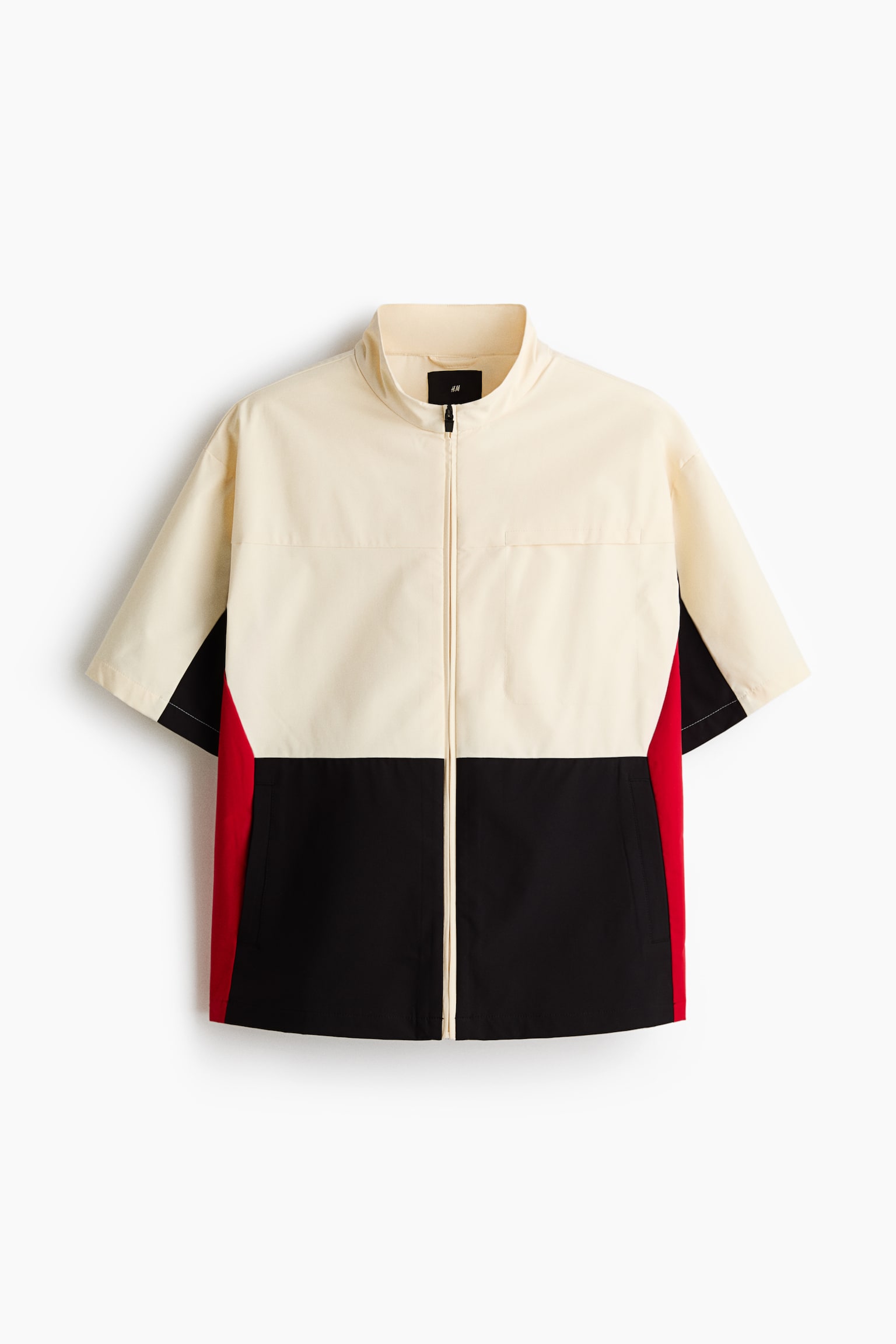 Short-sleeved jacket - Beige/Colour block/Black/Unity