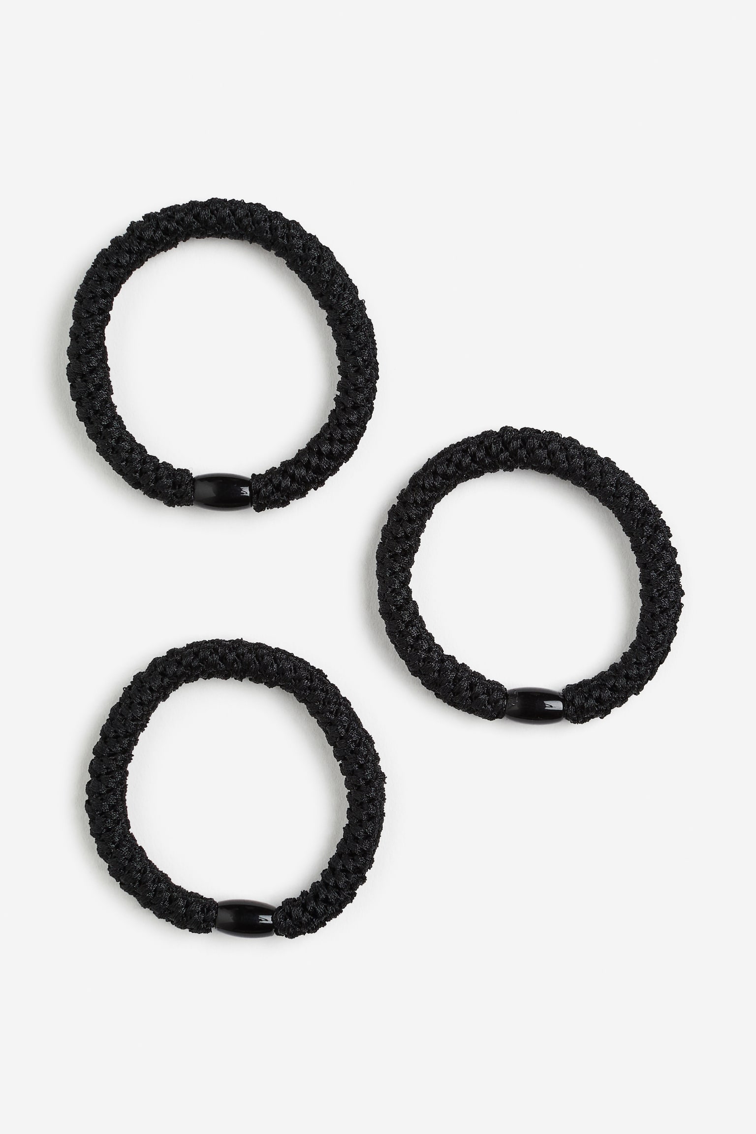 3-pack Braided Hair Elastics - Black - 2