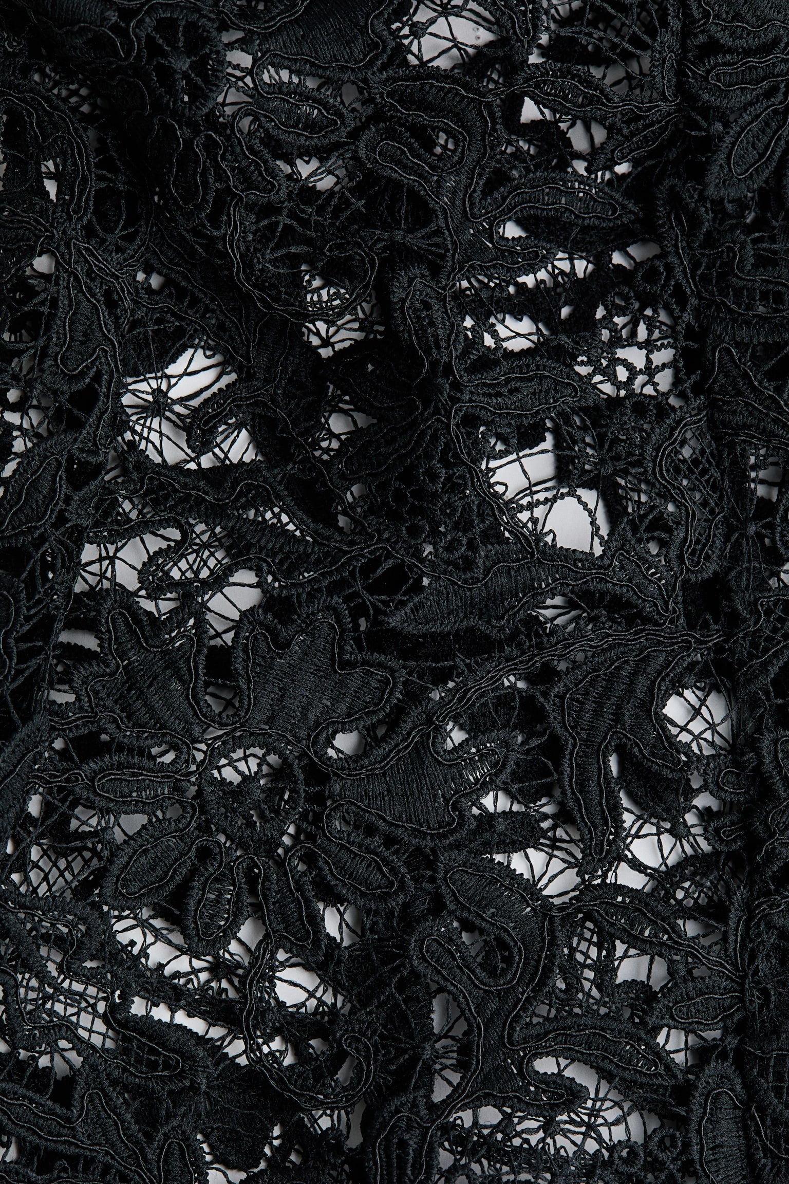 Szűkített derekú csipkefelső - Fekete - 5