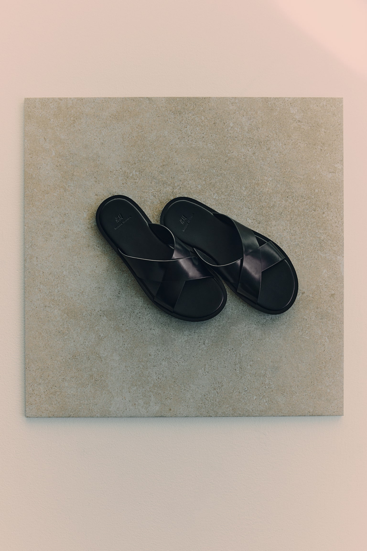 Leather Slides - Black - 1