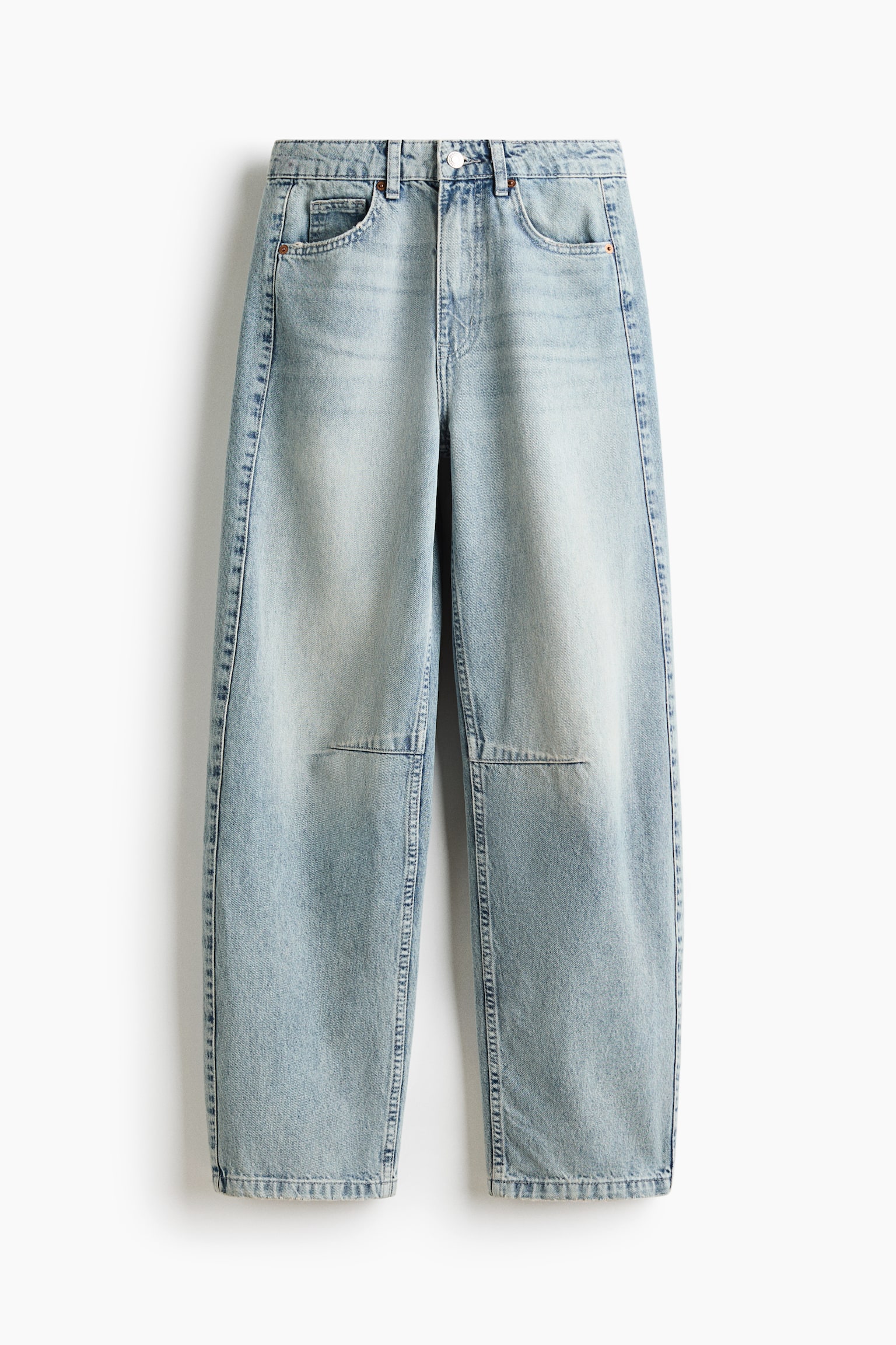 Barrel High Waist Jeans - Helles Denimblau