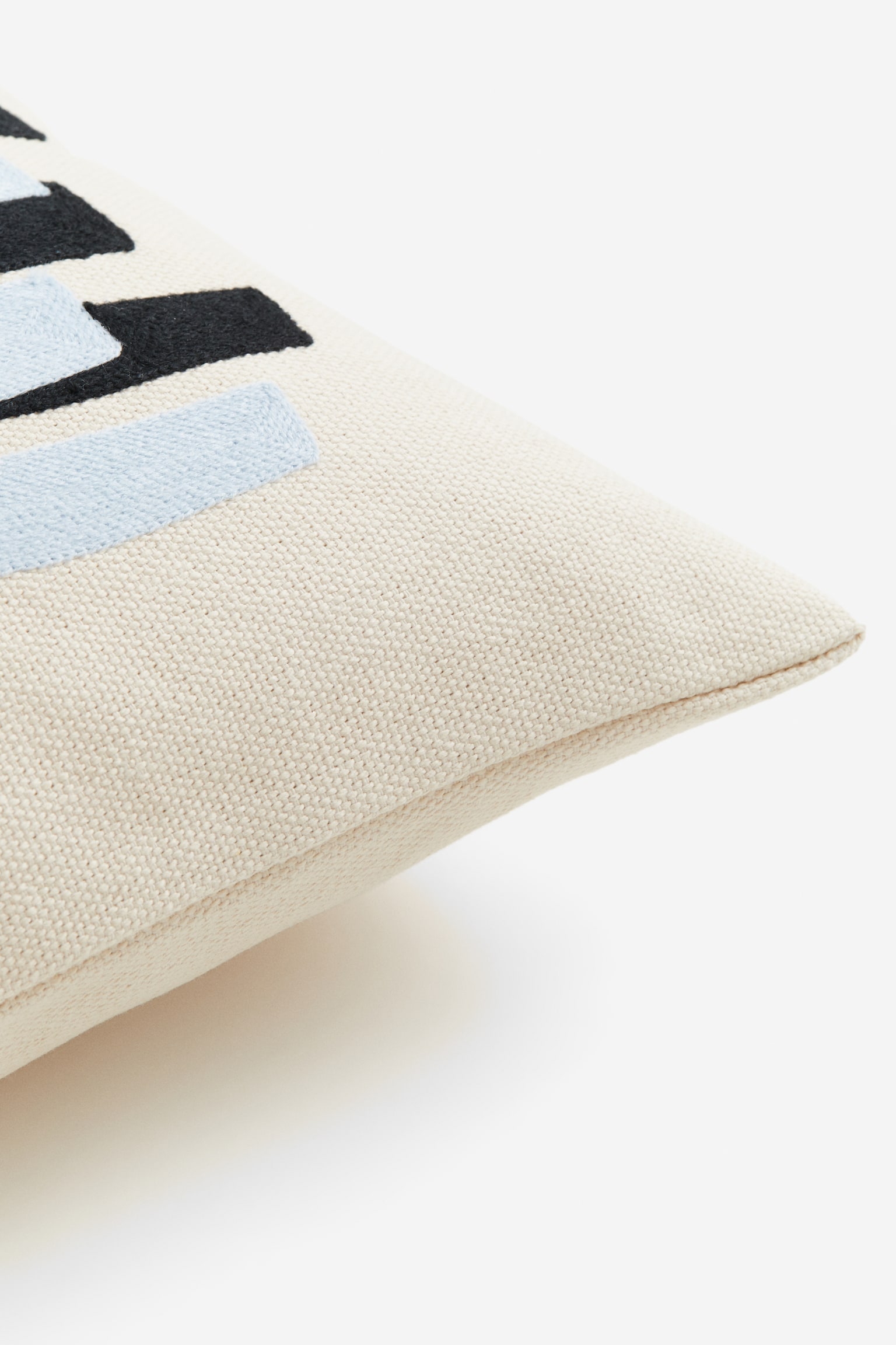 Embroidered cushion cover - Light beige/Light blue - 2