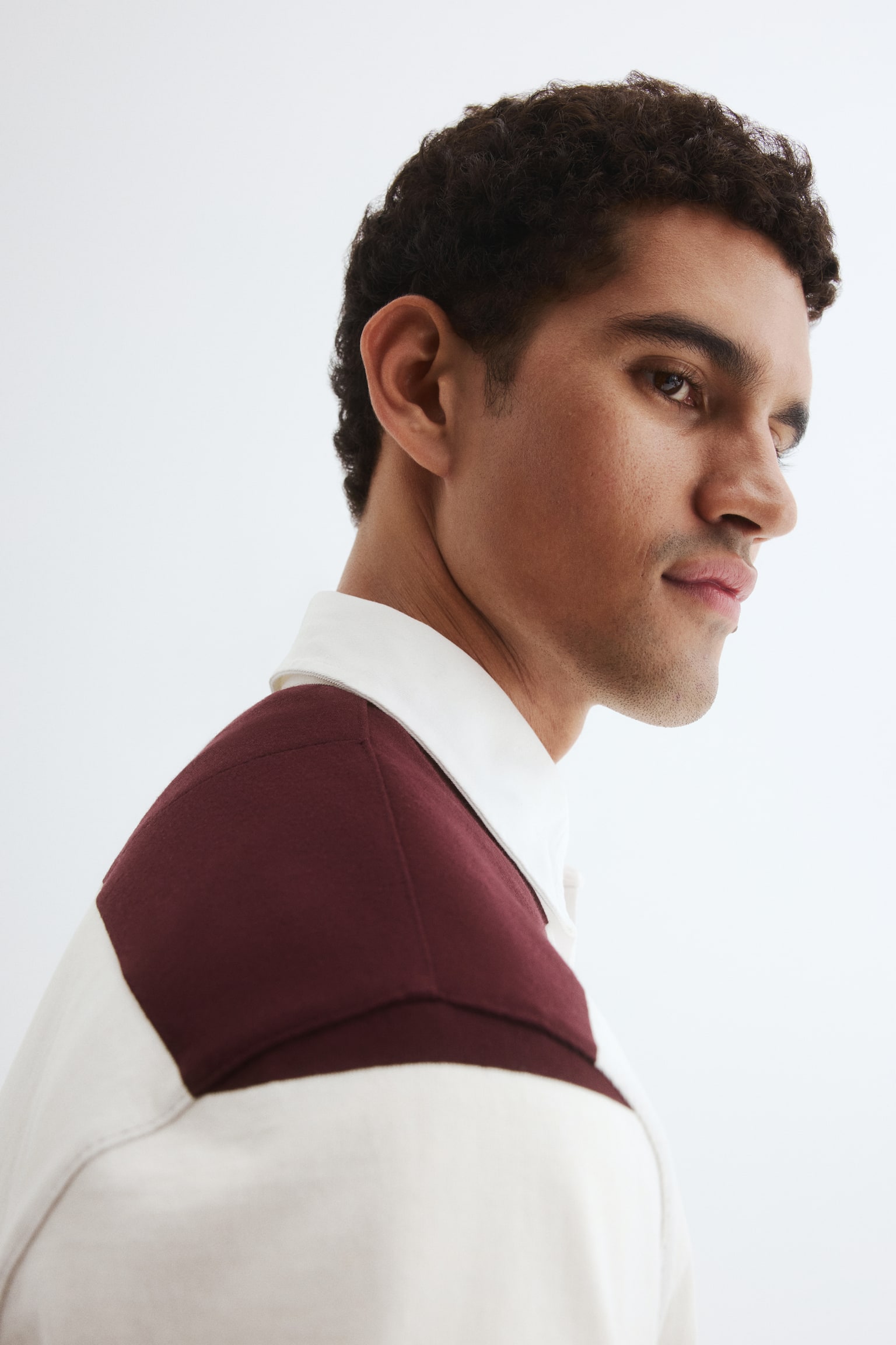 Playera Rugby Regular Fit de algodón - Borgoña/Rayado/Verde oscuro/Blanco - 3