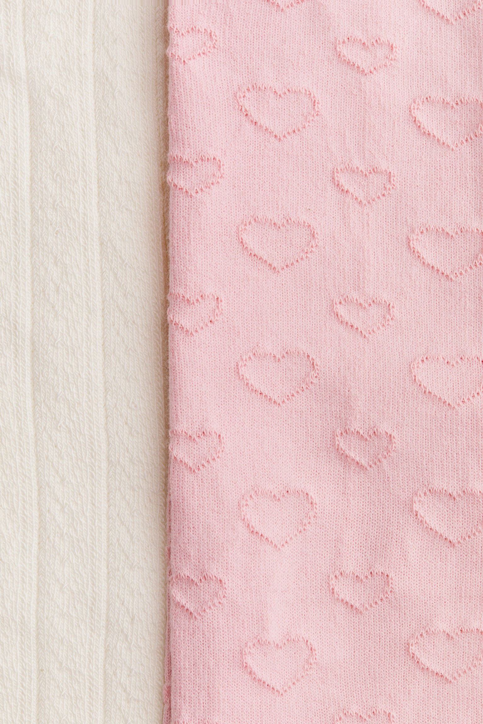 2-pack fine-knit tights - Light pink/Cream/Red/Cream/White/Dark red/White/Cream/Dark red/Cream/Black - 2