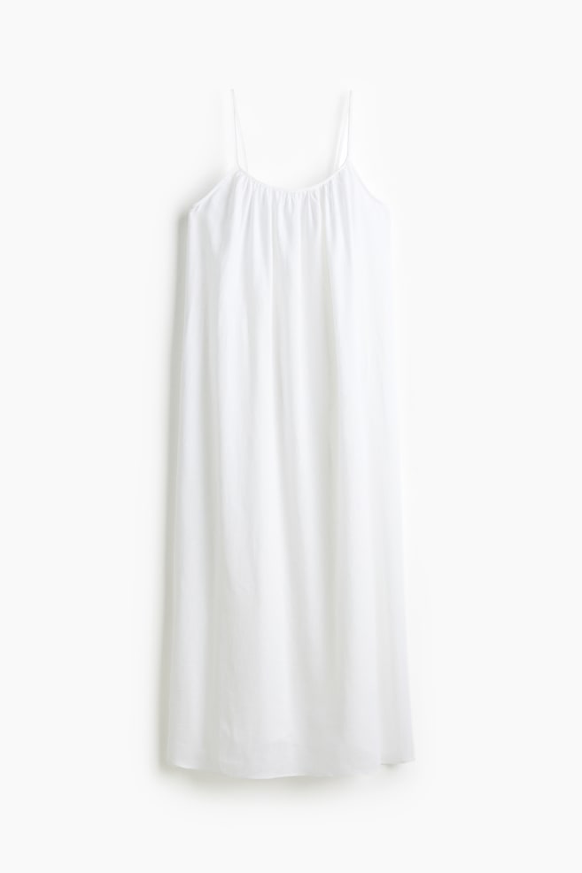 Linen-blend strappy dress - White - 1
