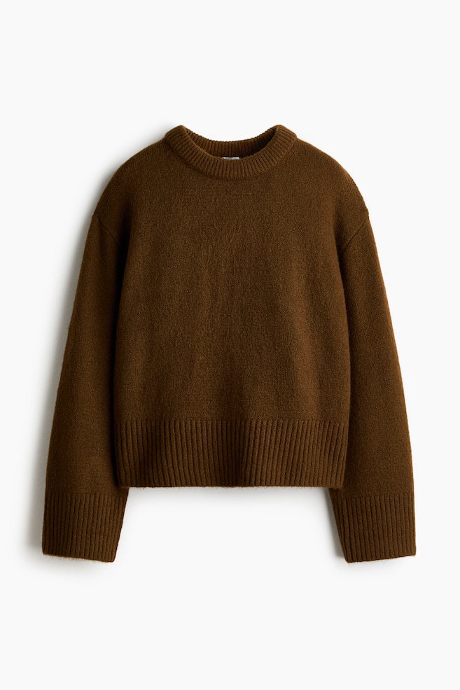 Pullover oversize - Marrone scuro/Crema - 1