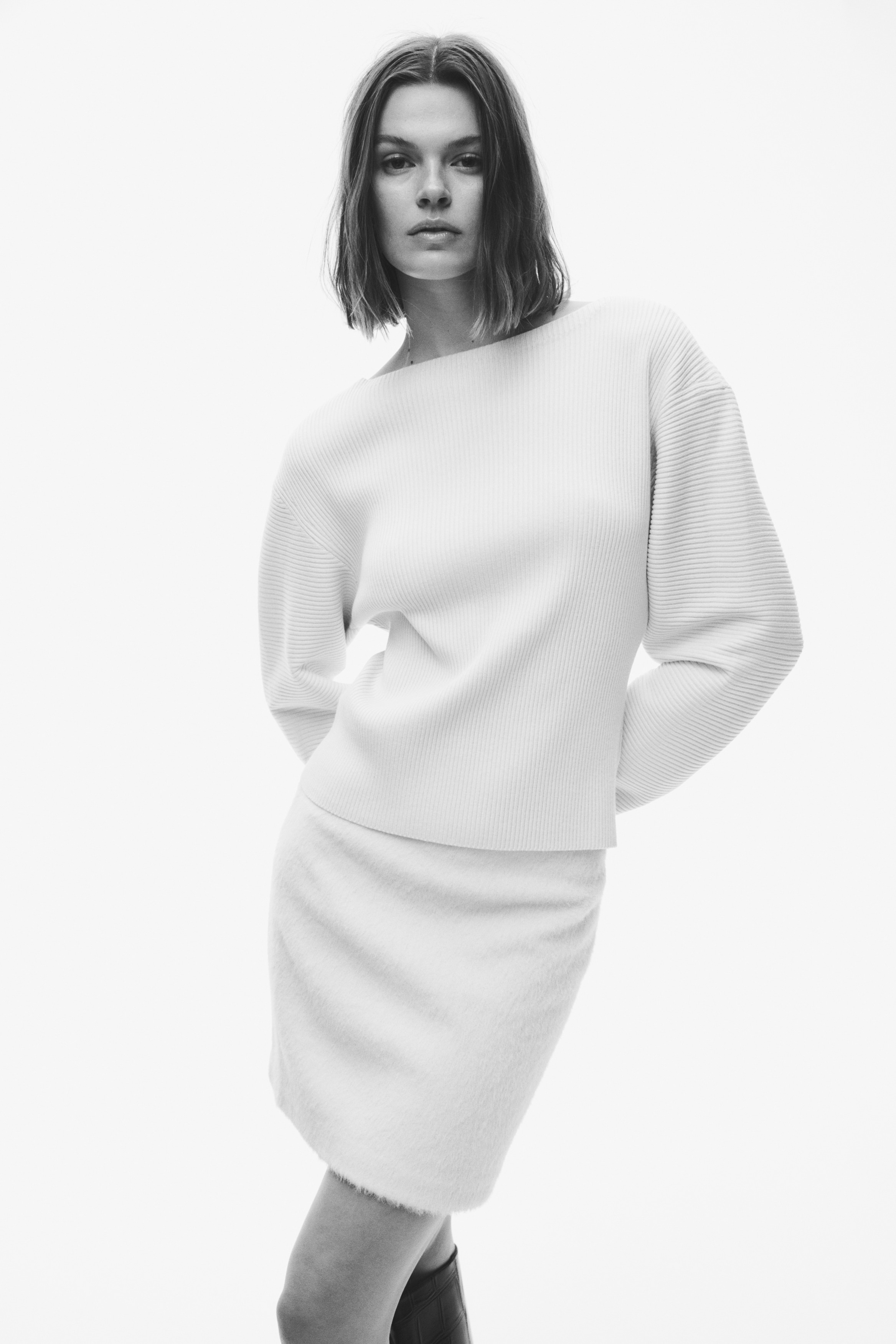 Signore - Beige chiaro Top in maglia a coste - Size: S  - H&M