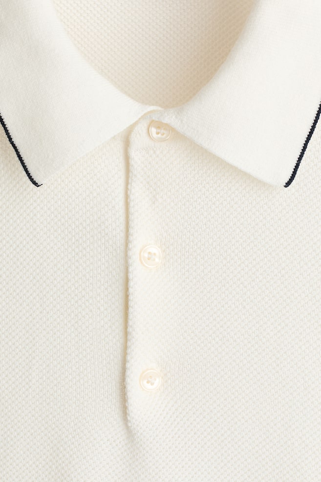 Slim-Fit Polo Shirt - White/Dark blue - 5