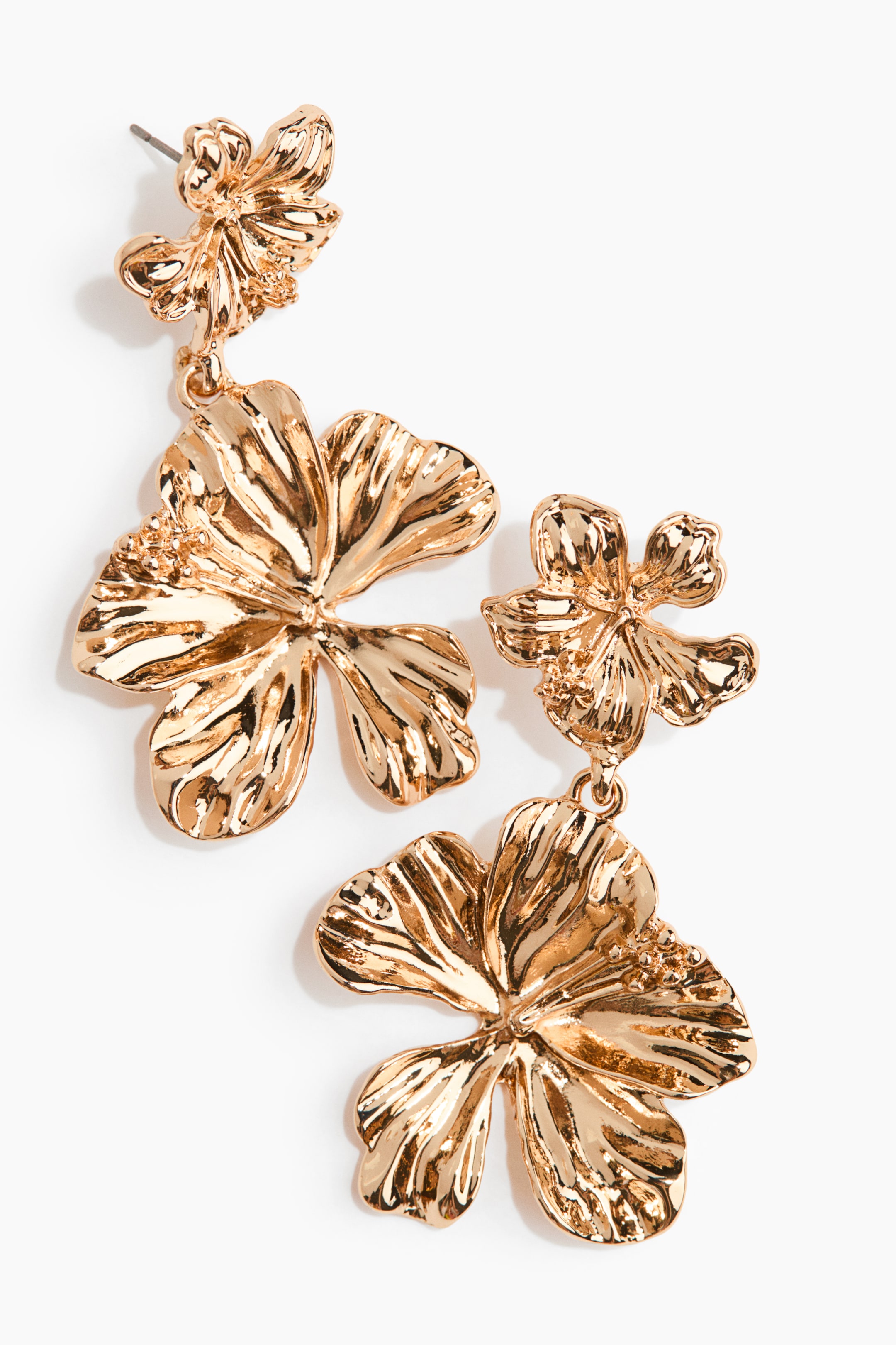 Flower-Shaped Pendant Earrings