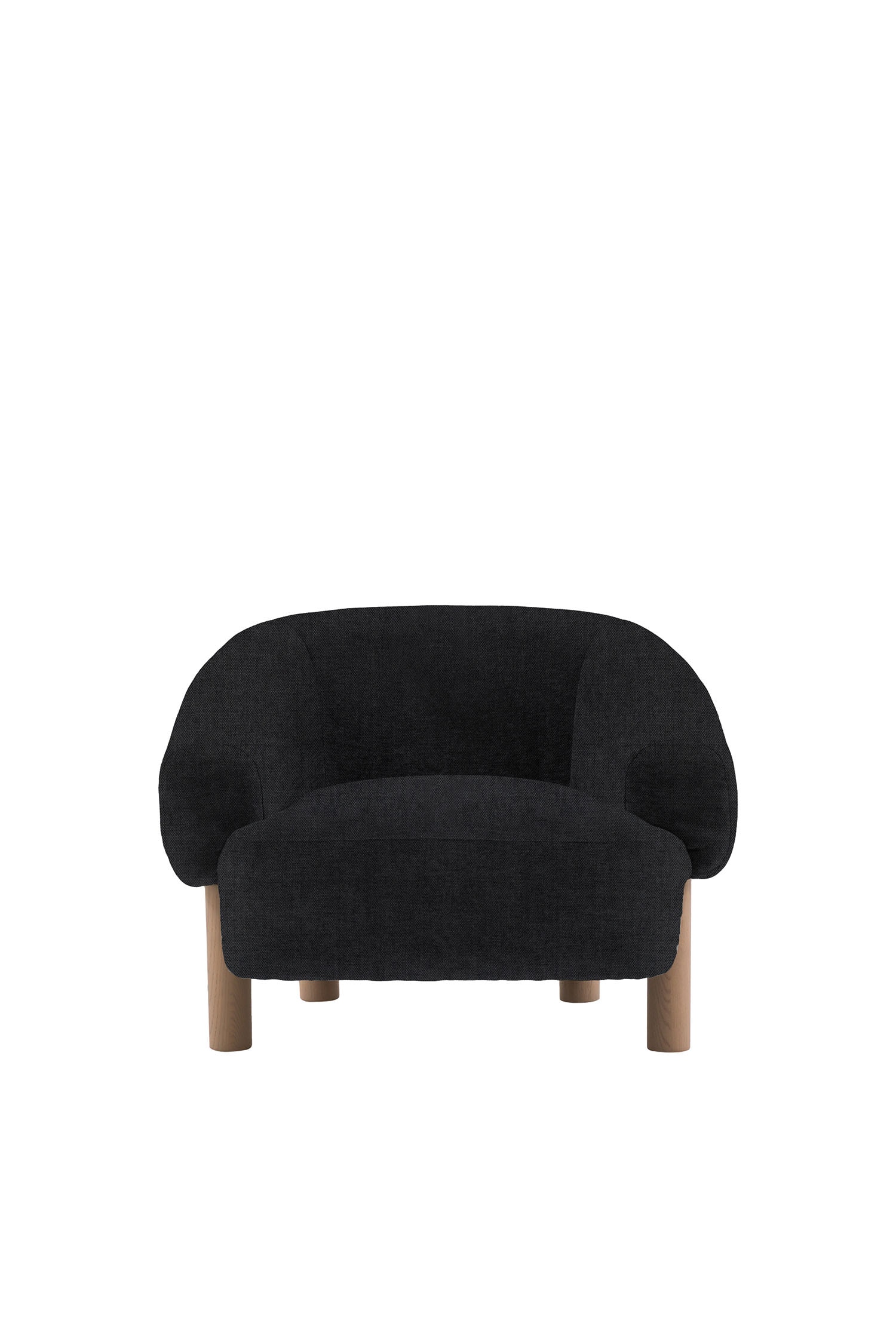 Wooden Leg Armchair - Grey/Ebony