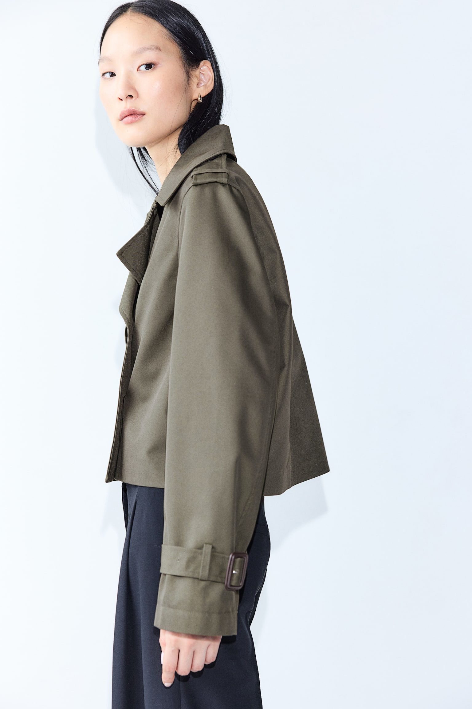 Veste façon trench - Vert kaki foncé/Noir/Beige/Bleu marine - 8