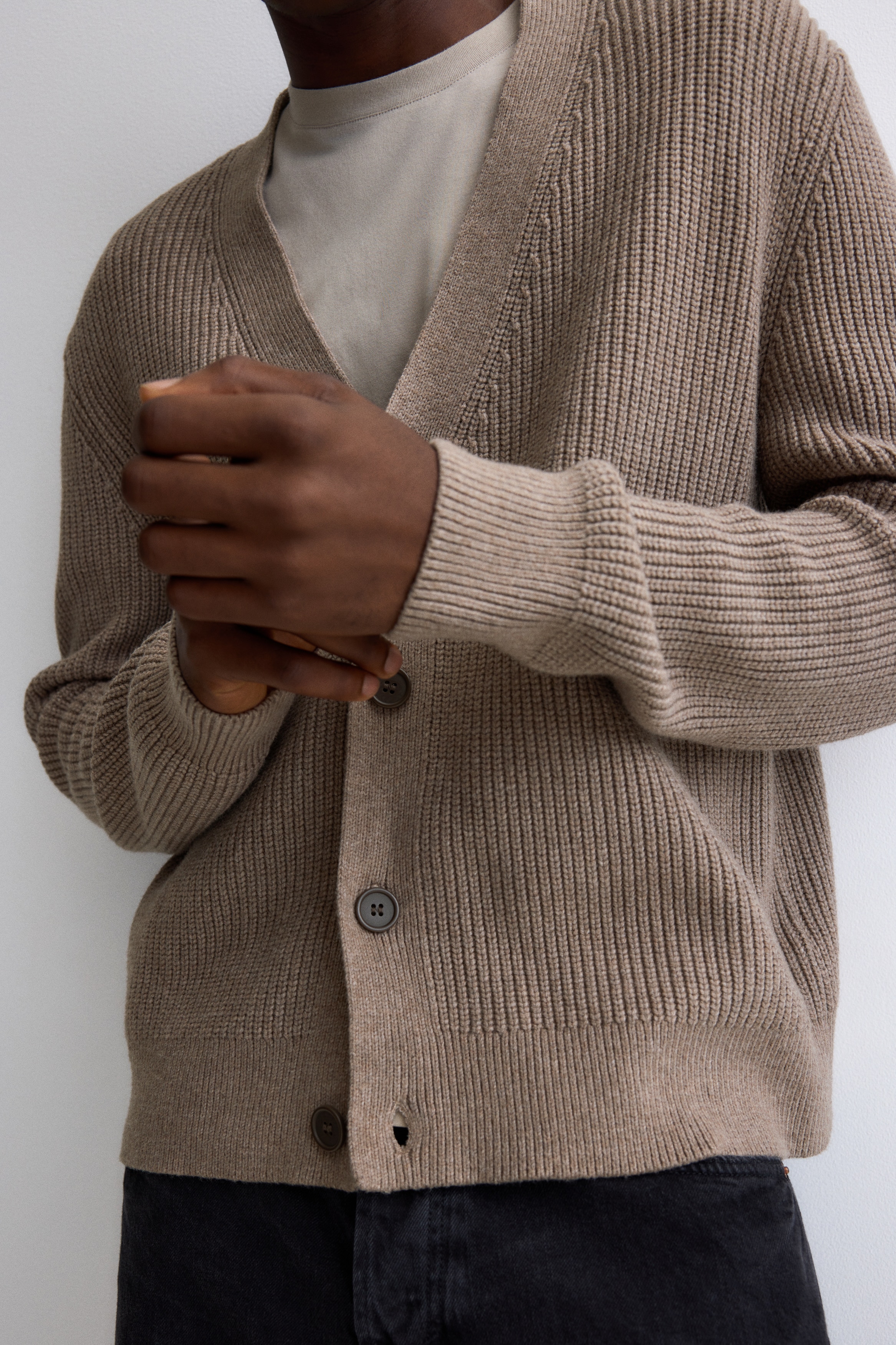 Mens Dissident 328 Borg Lined Rib Knitted Cardigan Teddy Mens Dissident 328 Borg Lined Rib Knitted Cardigan Teddy