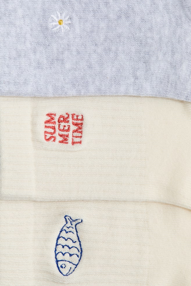 3-Pack Socks-Cream/gray melange - 3