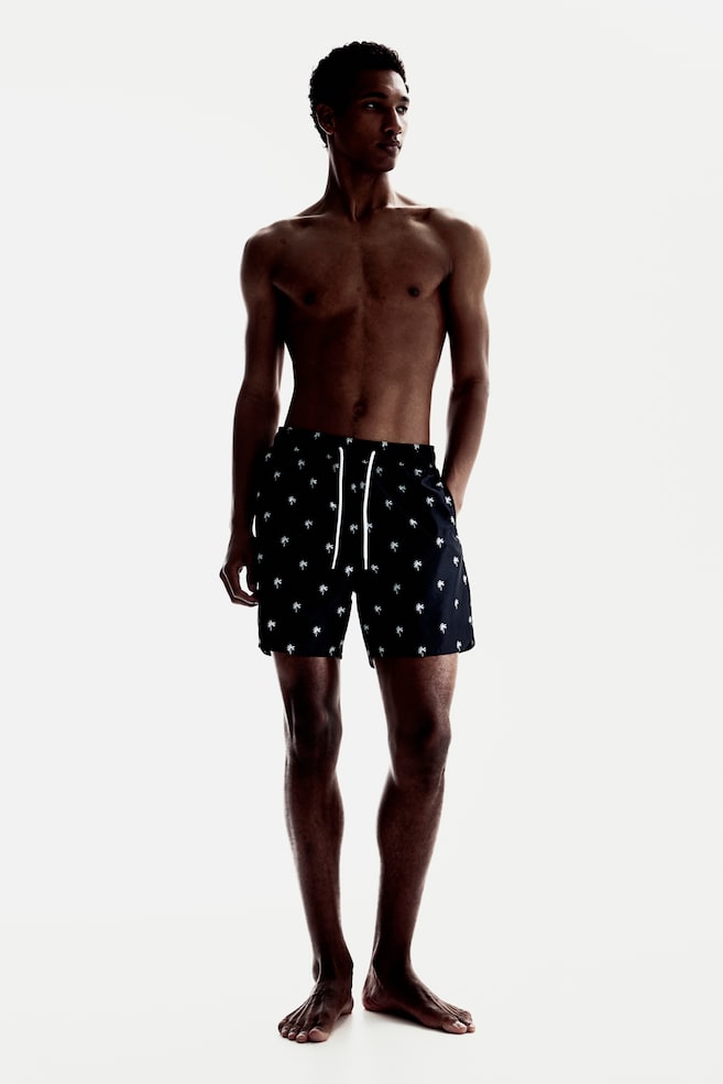 Patterned swim shorts - Black/Palm trees - 3