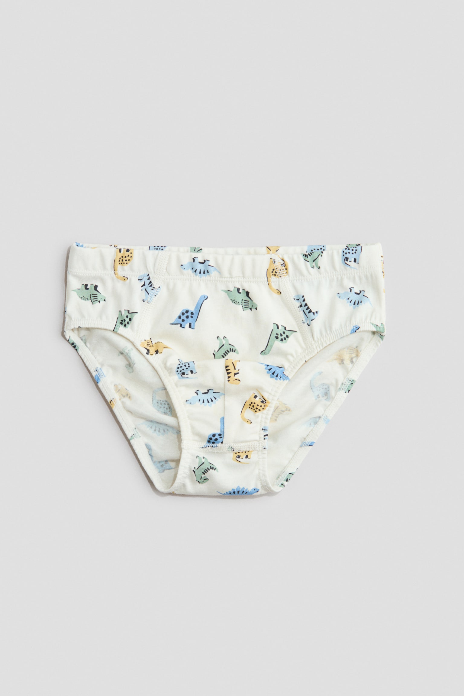 5-pack Cotton Boys’ Briefs - Cream/dinosaurs - 3
