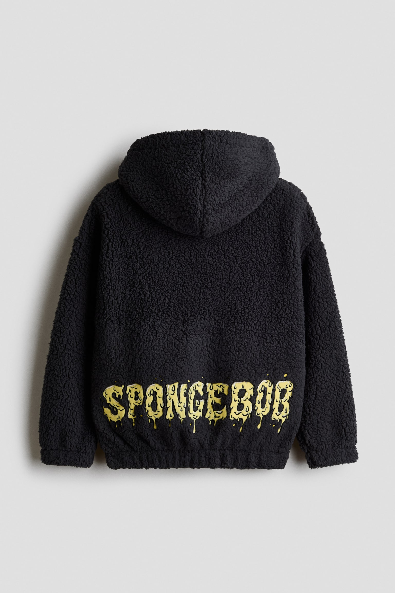 Детское худи H&M Oversized Teddy Fleece, цвет: Чёрный — фото 2