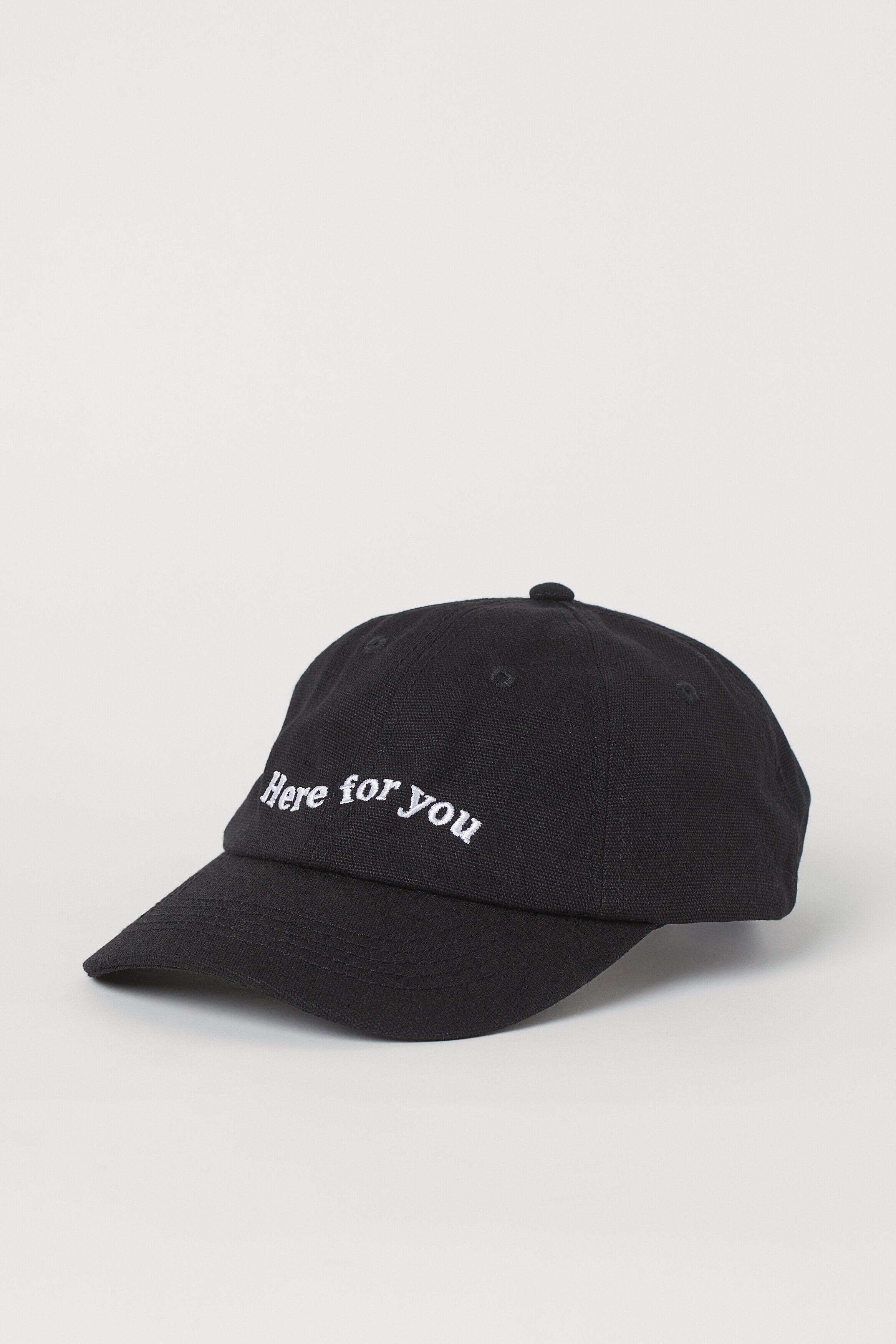 Cap aus Canvas - Schwarz/Here For You - Ladies | H&M DE 