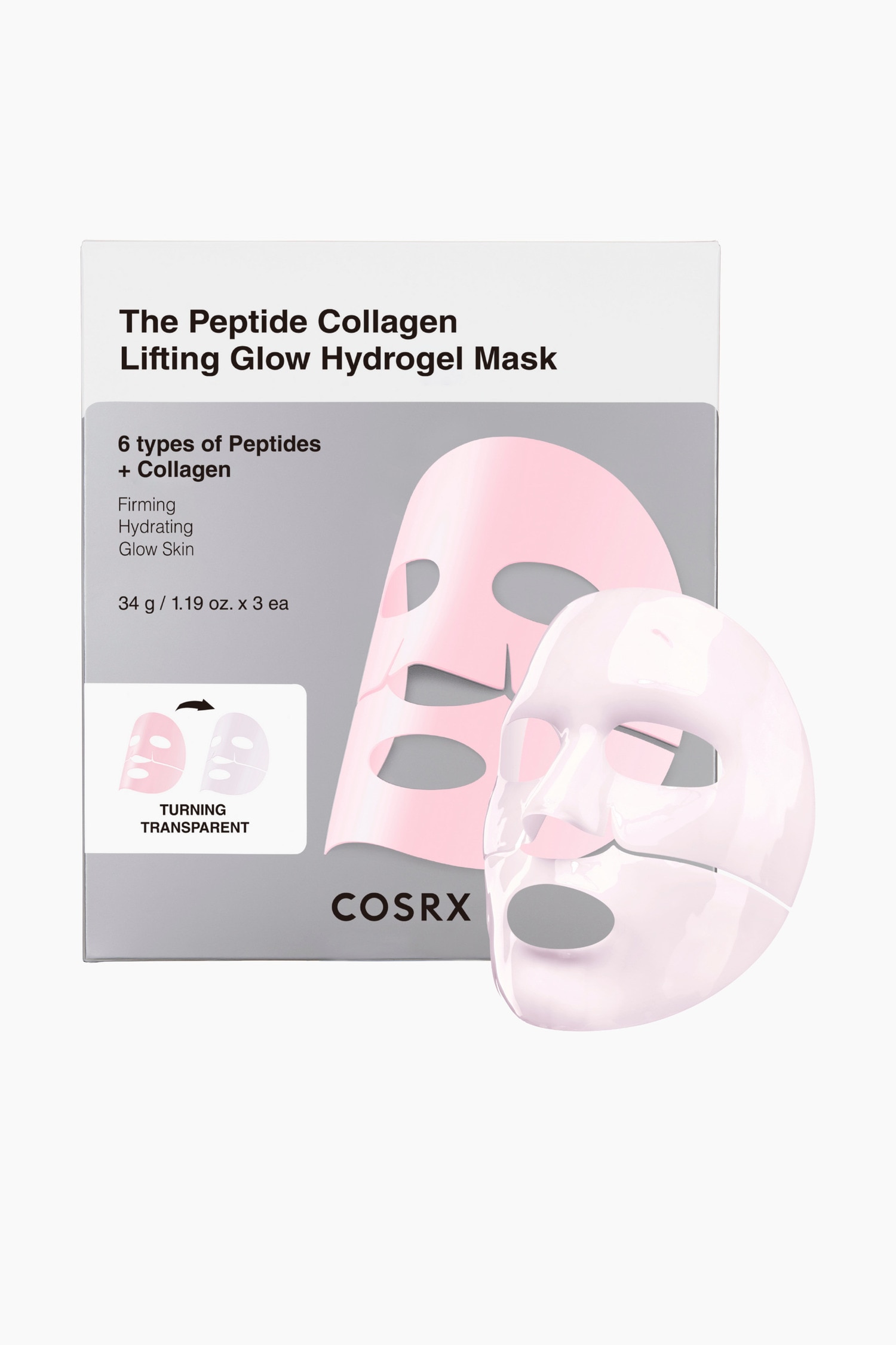 COSRX - The Peptide Collagen Lifting Glow Hydrogel Mask - Peptides + Collogen