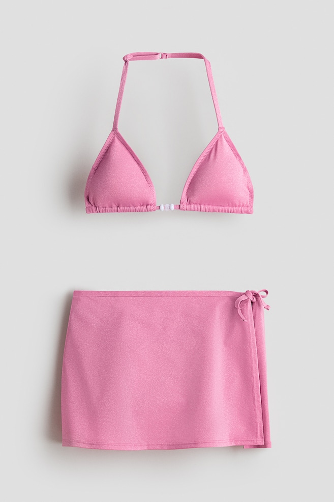3-piece glittery bikini set - Pink - 1