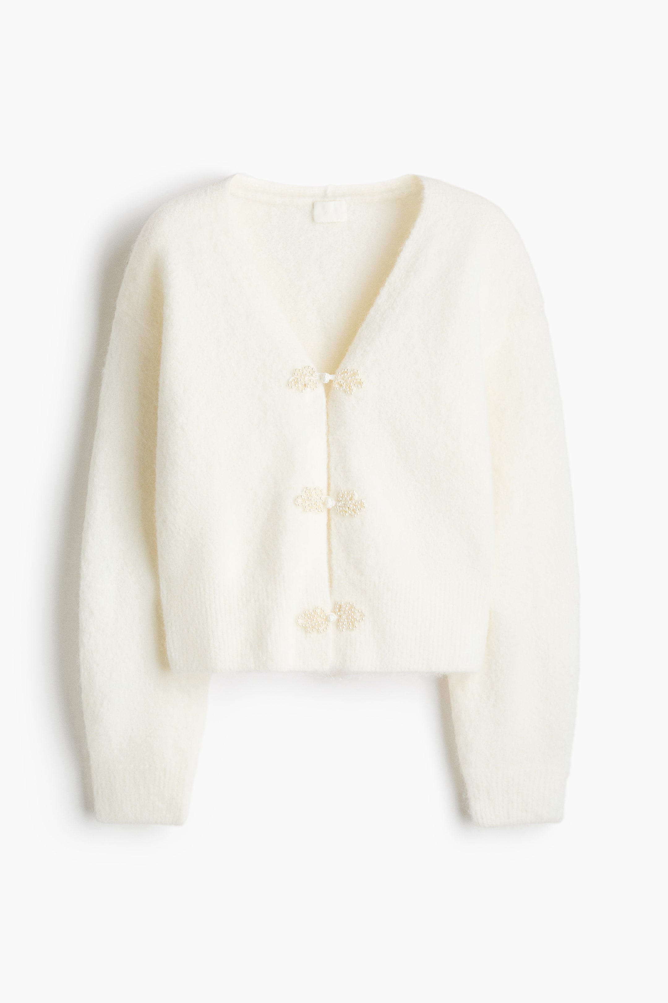View larger image: Brushed V-neck cardigan - Ivory - Ladies | H&M 1