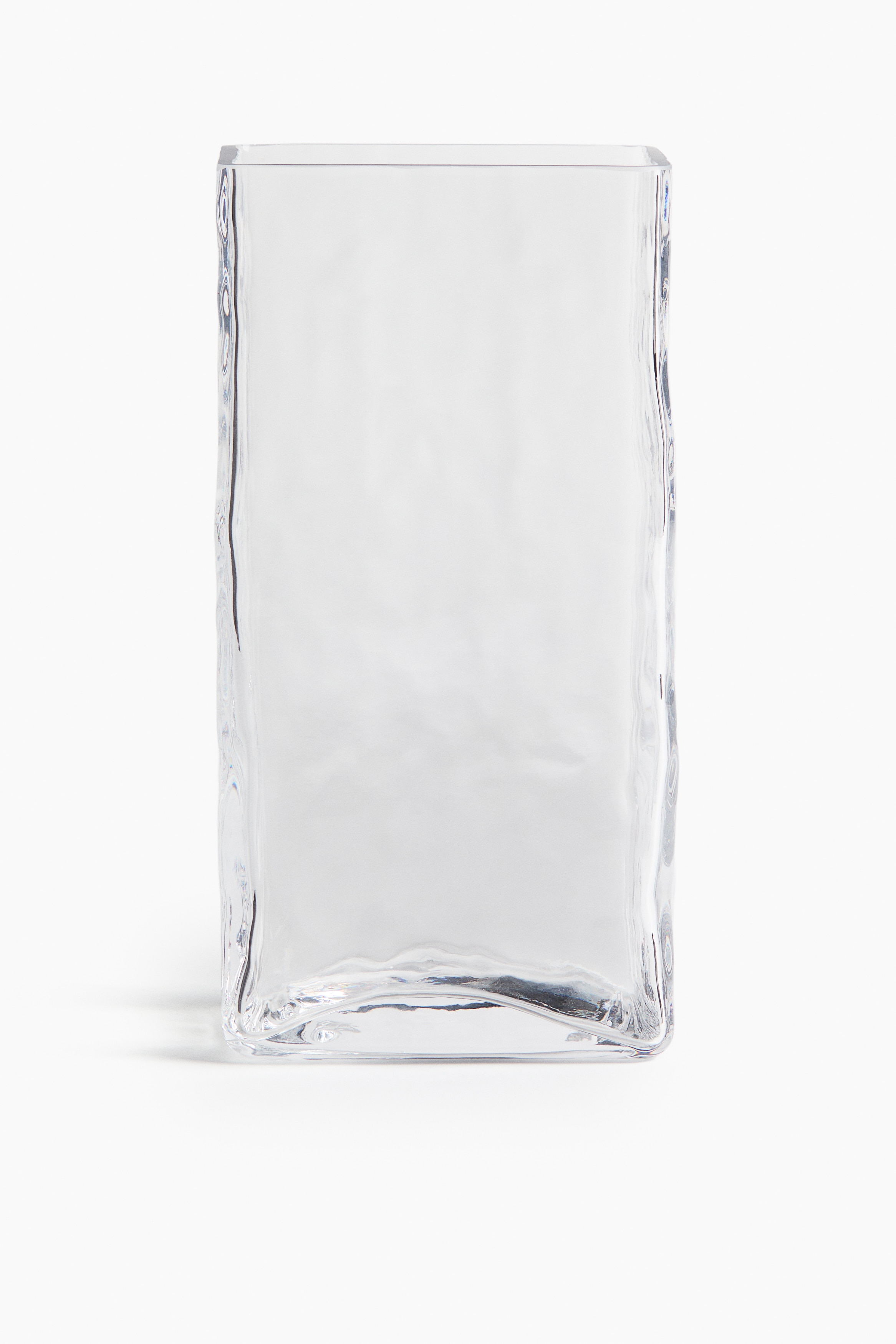 Skleněná váza s texturou - Průhledná/Světle hnědá