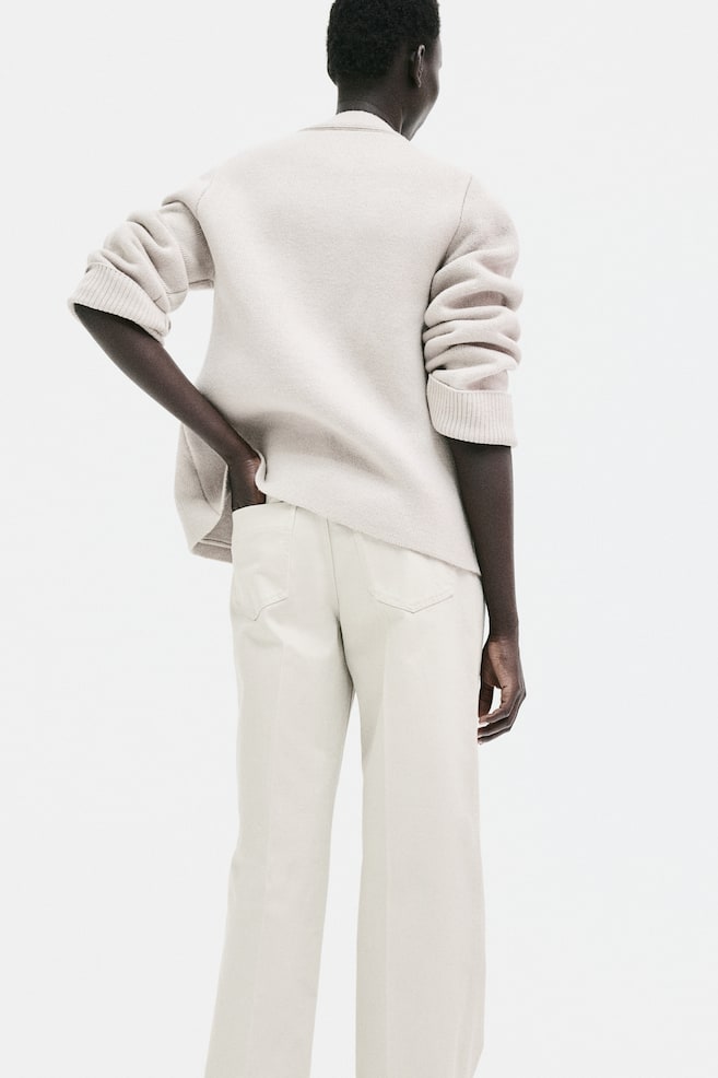 Straight twill trousers - Light beige/Light beige/Black/Dark grey - 7