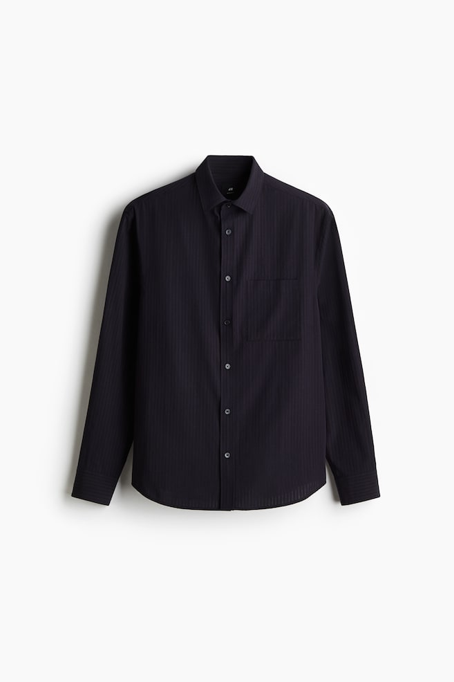 Regular Fit Lyocell-Blend Shirt - Navy blue/White - 1